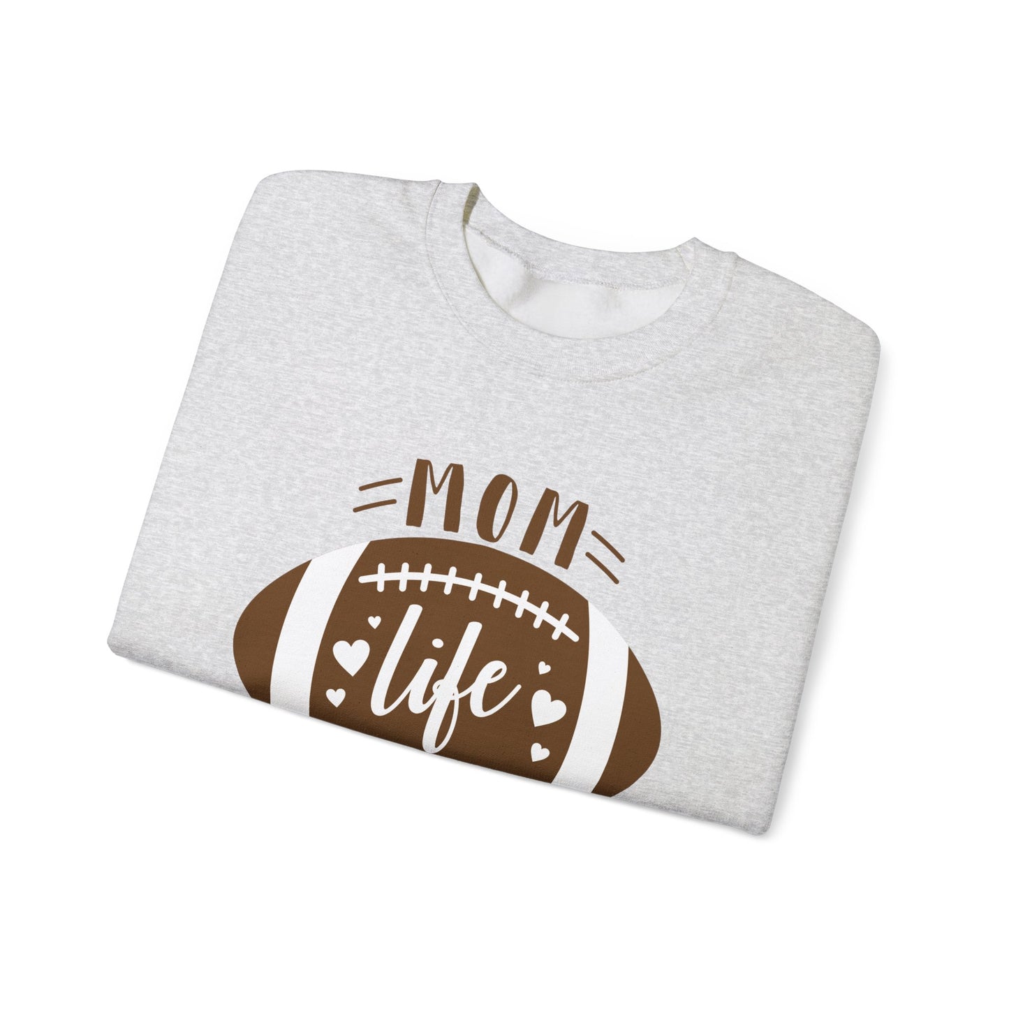 Mom Life Football Crewneck Sweatshirt | Unisex Heavy Blend