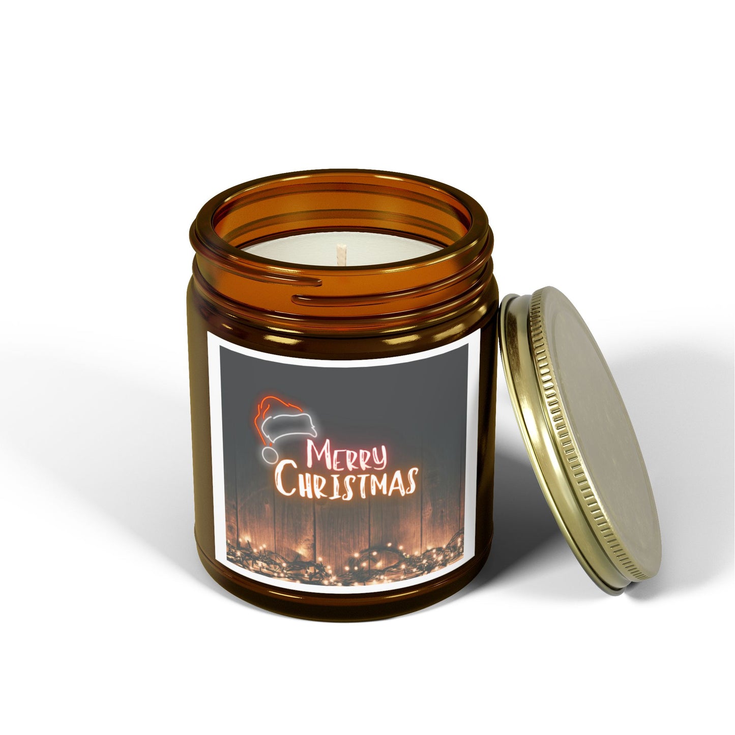 Merry Christmas Scented Candles - Coconut Apricot Wax (4oz, 9oz)