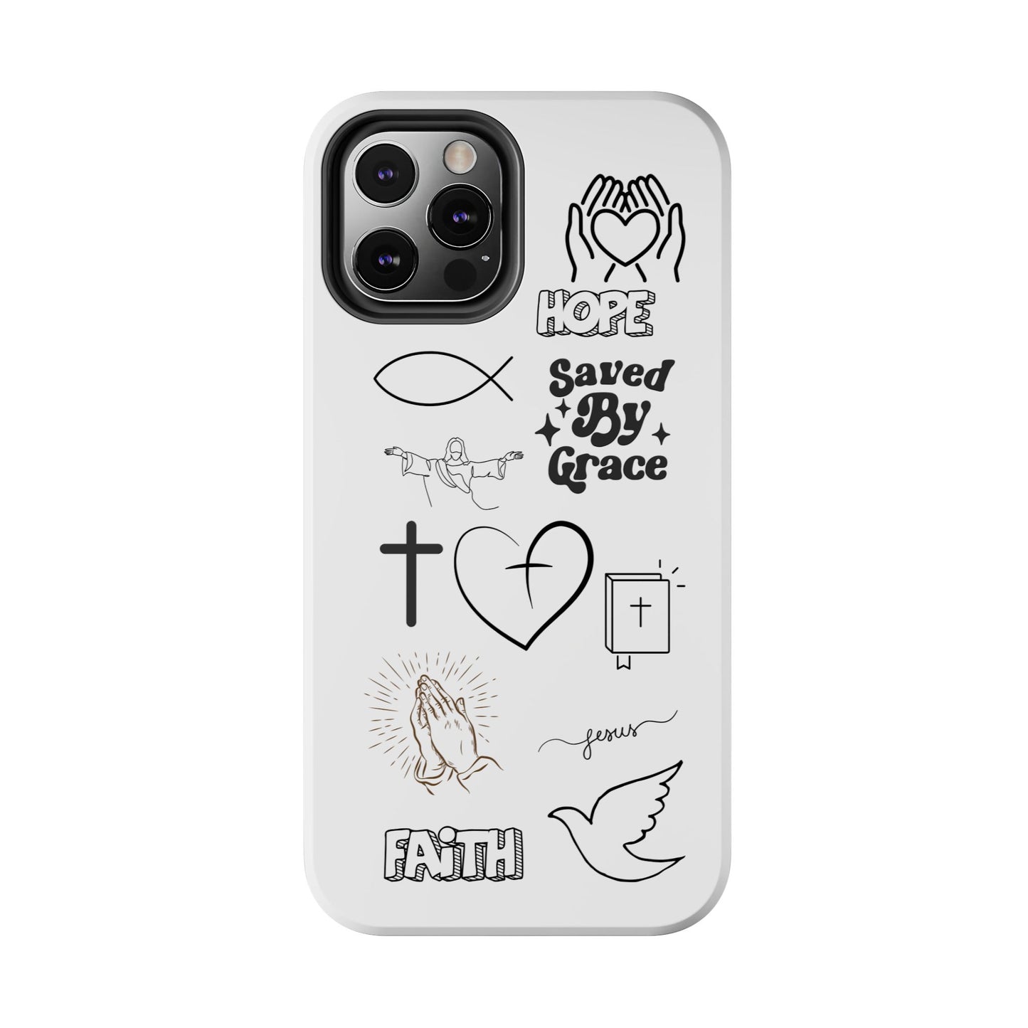 Inspirational Tough Phone Case - Faith, Hope & Grace Design