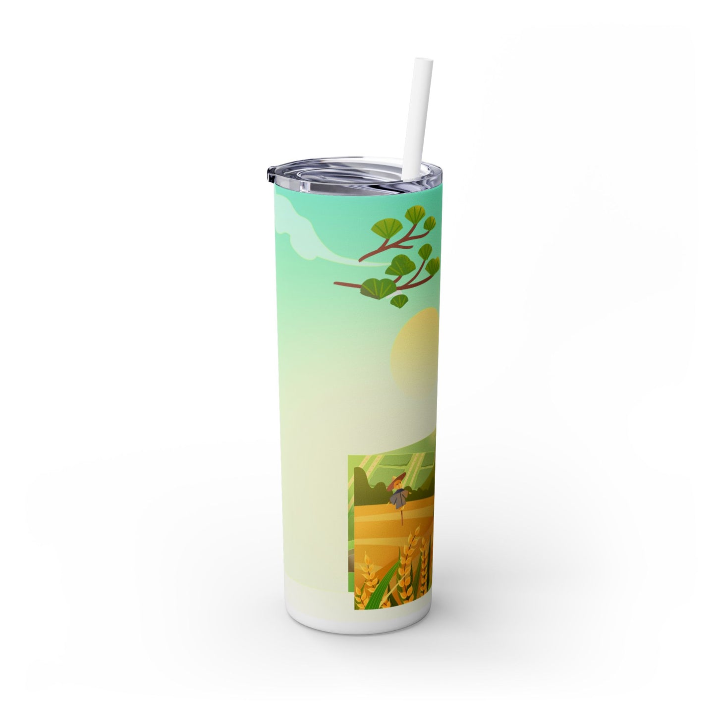 Farm-Inspired 20oz Skinny Tumbler with Straw - Eco-Friendly Travel Mug