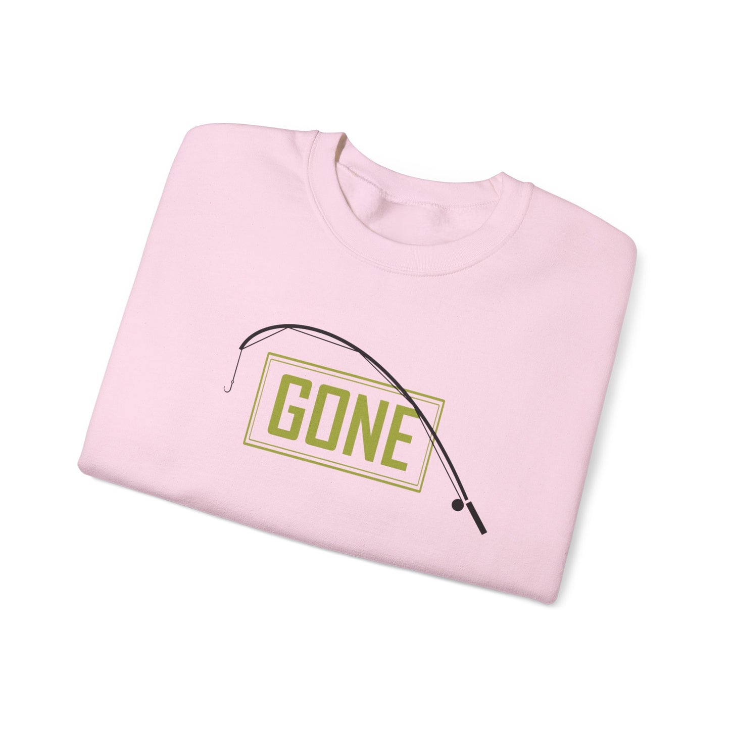 Gone fishing Green Unisex Crewneck Sweatshirt - Perfect for Outdoor Lovers