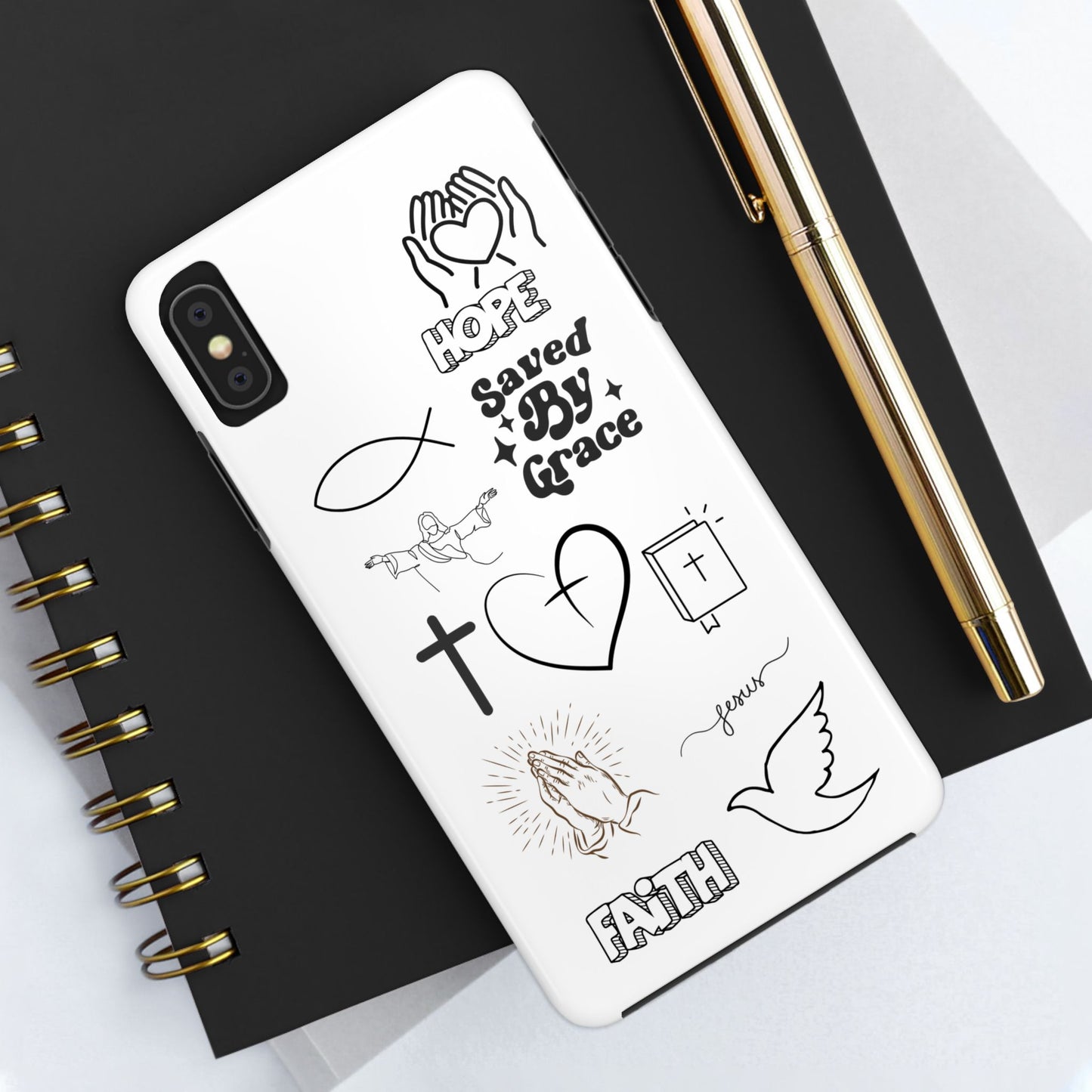 Inspirational Tough Phone Case - Faith, Hope & Grace Design