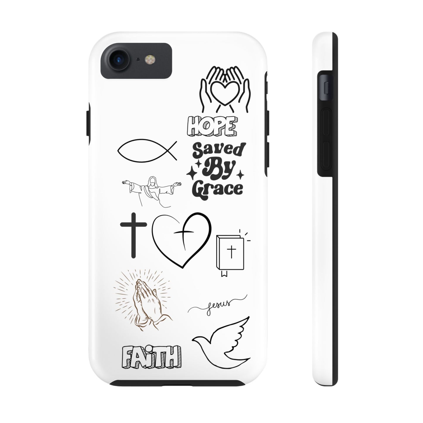 Inspirational Tough Phone Case - Faith, Hope & Grace Design