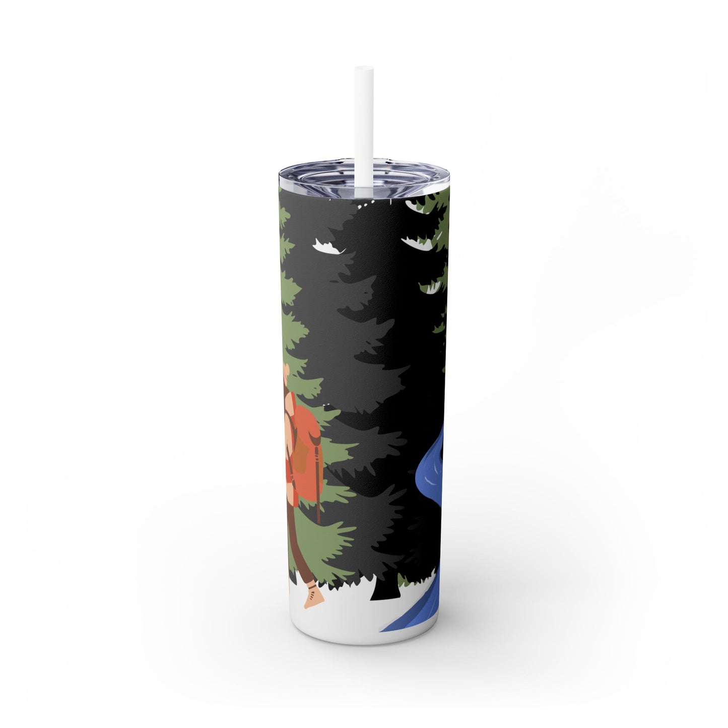 Adventure Hiking Skinny Tumbler with Straw - 20oz Outdoor Travel Mug
