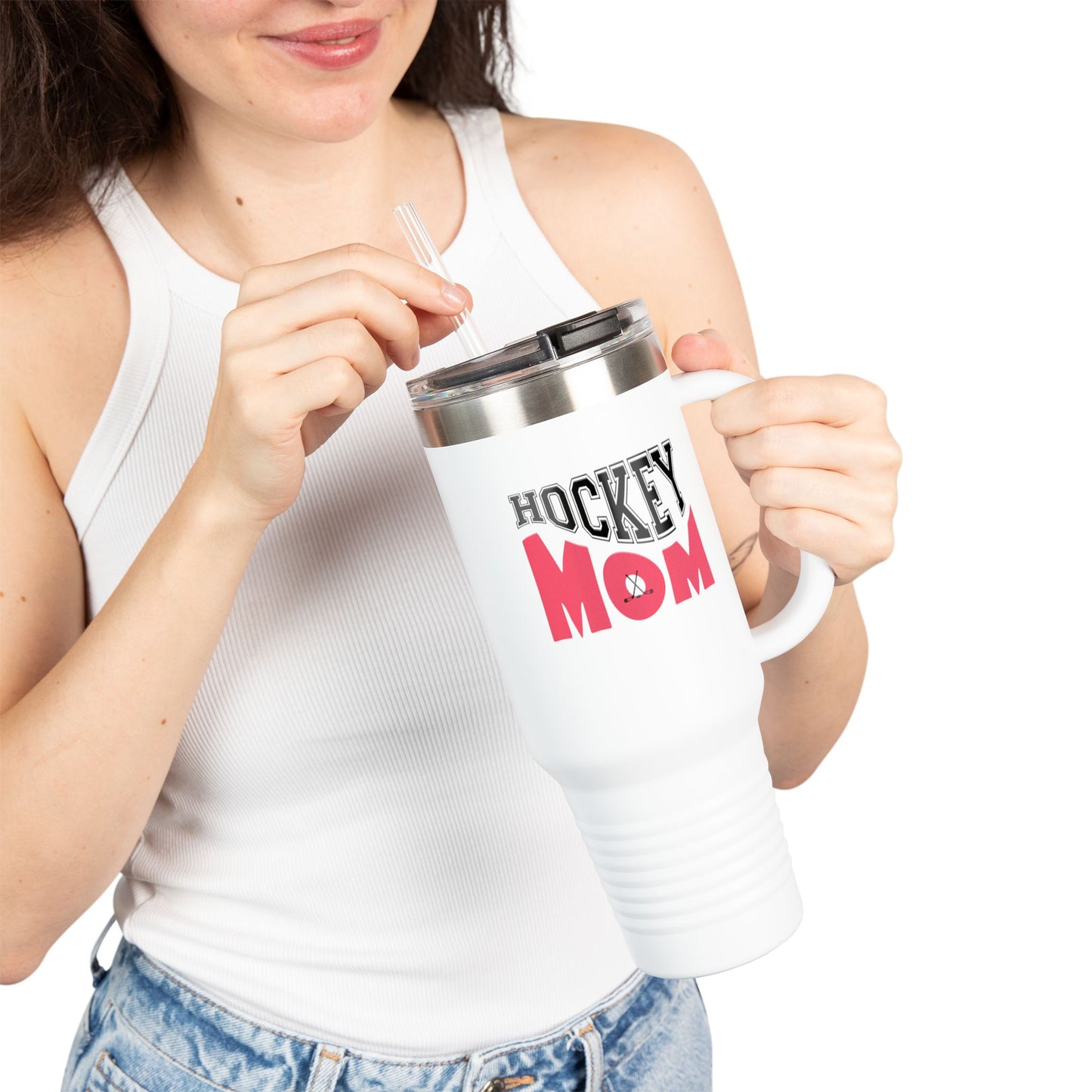 Hockey Mom Insulated Travel Mug | 40oz Coffee Cup for Sporty Moms