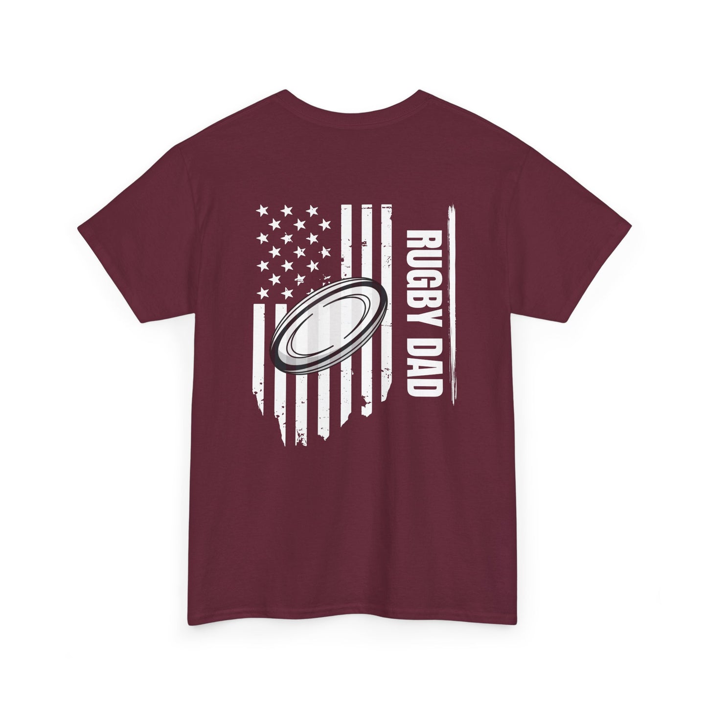 Rugby Dad Heavy Cotton Tee - American Flag Design