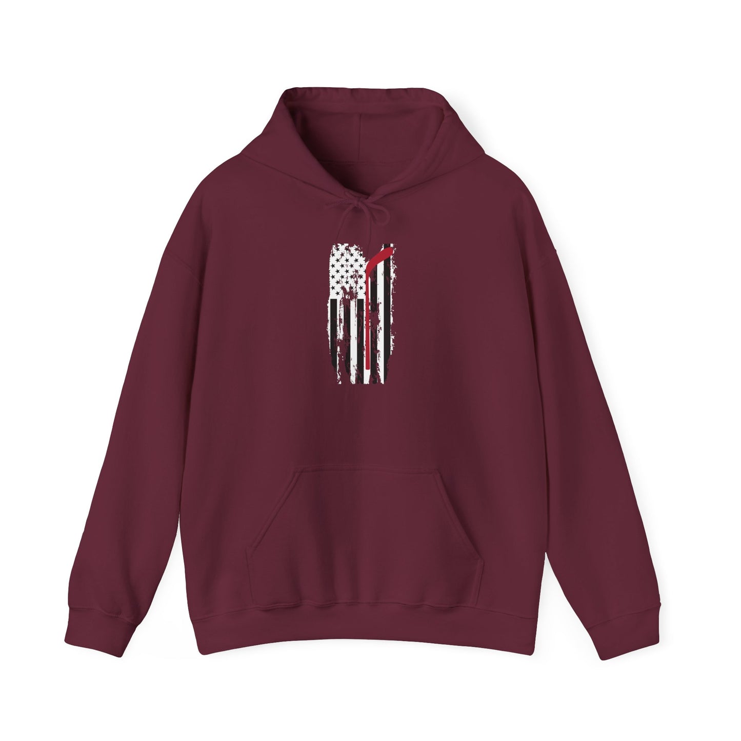 Patriotic Hockey Unisex Heavy Blend™ Hooded Sweatshirt - American Flag Design