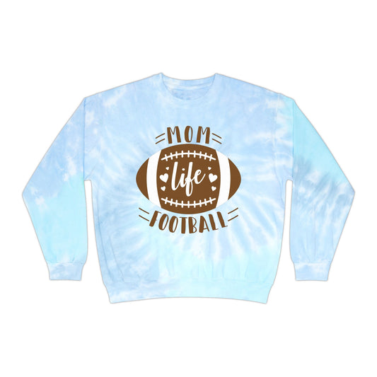 Mom Life Football Tie-Dye Sweatshirt - Unisex Casual Wear