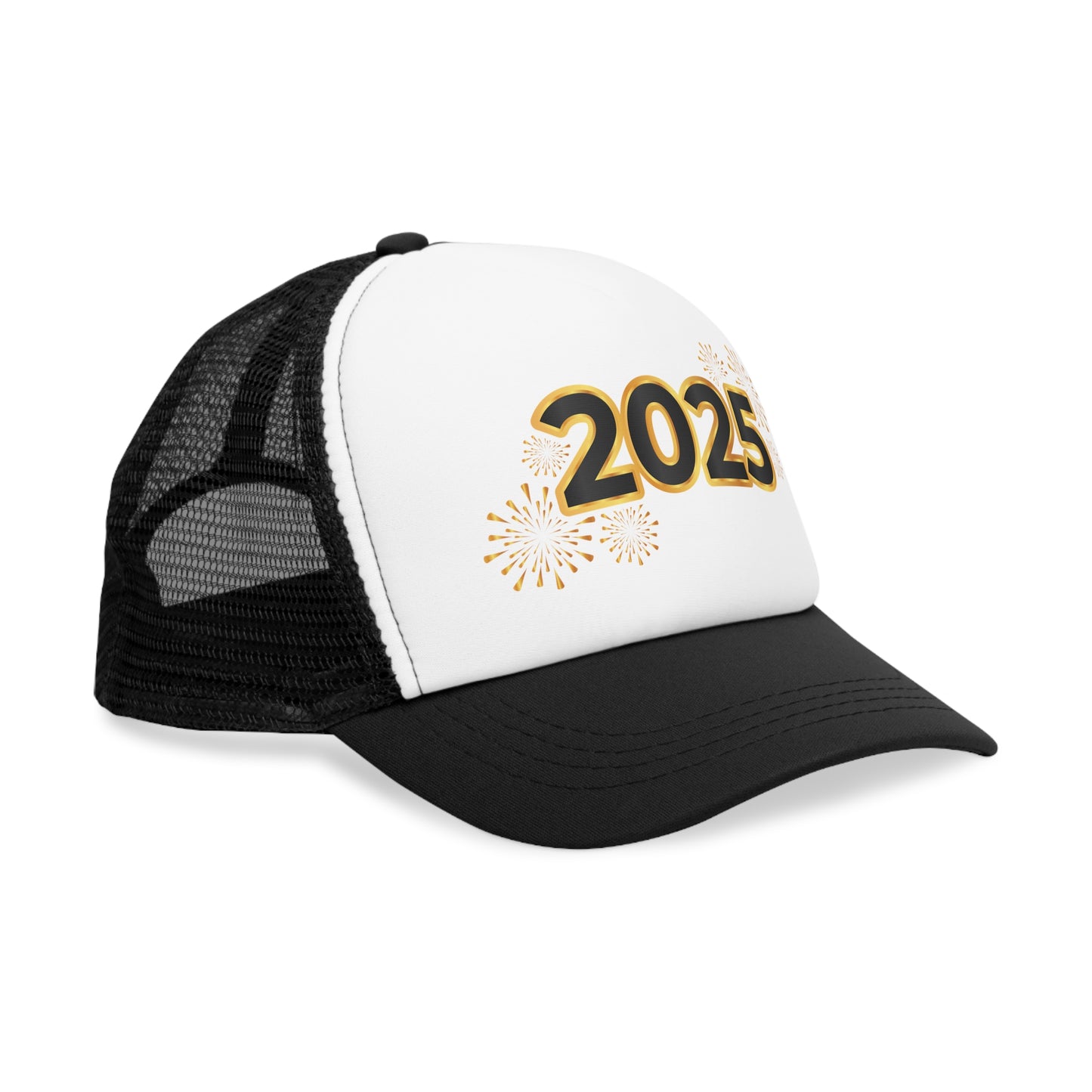 New Years - Celebrate 2025 Mesh Cap with Sparkling Fireworks