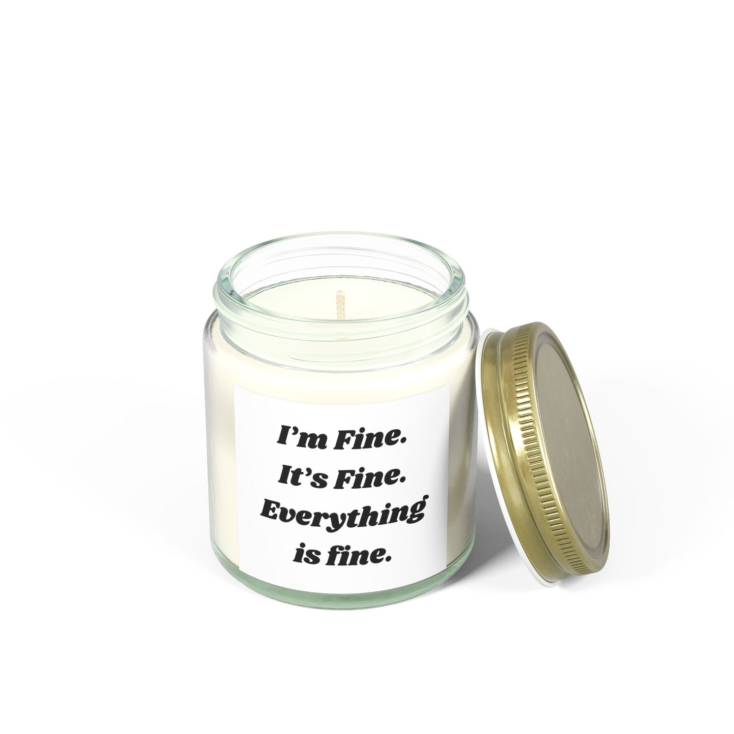 I'm Fine Scented Candles - Coconut Apricot Wax (4oz & 9oz) - Perfect for Self-Care and Relaxation