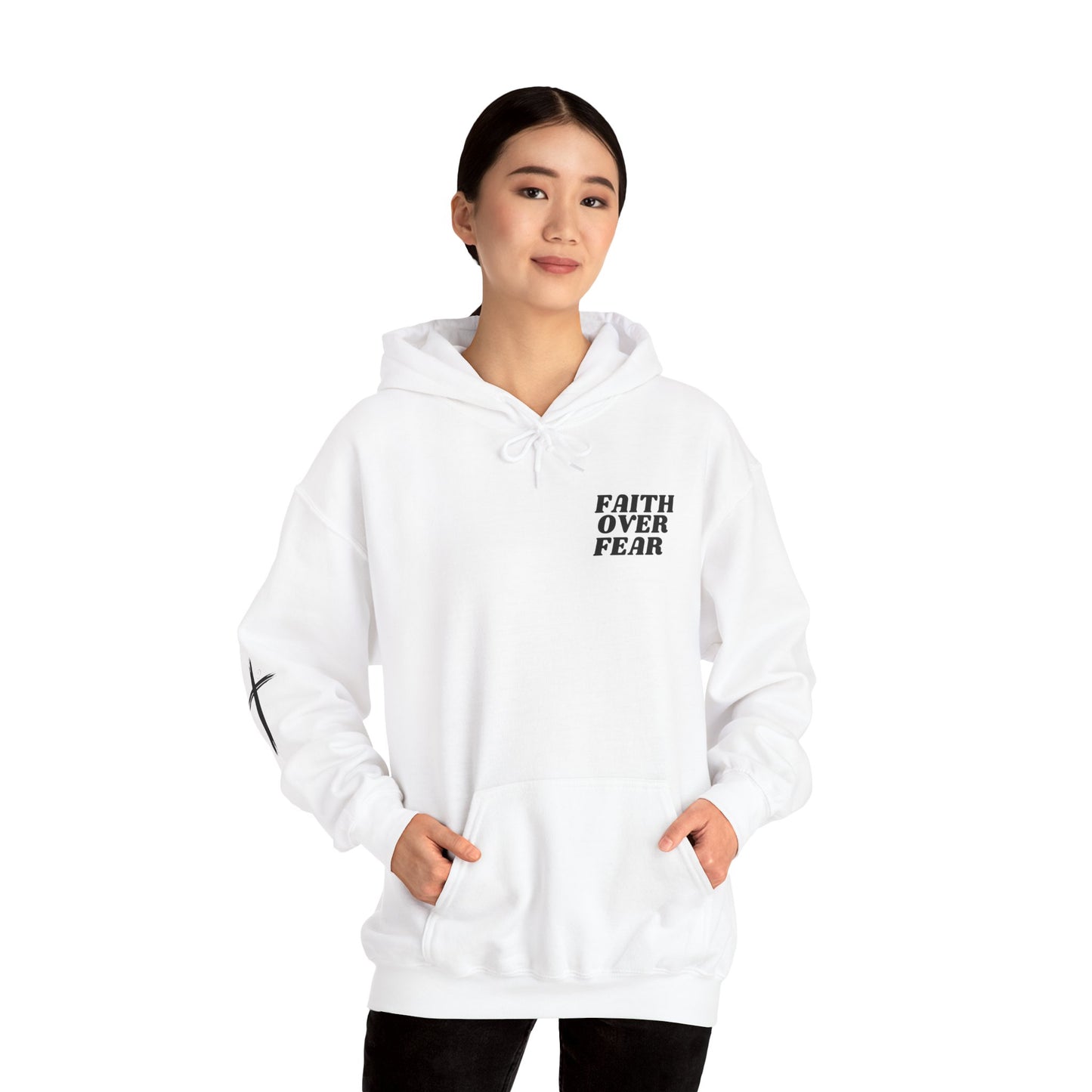 Faith Over Fear Unisex Heavy Blend™ Hoodie - Inspirational Motivational Sweatshirt