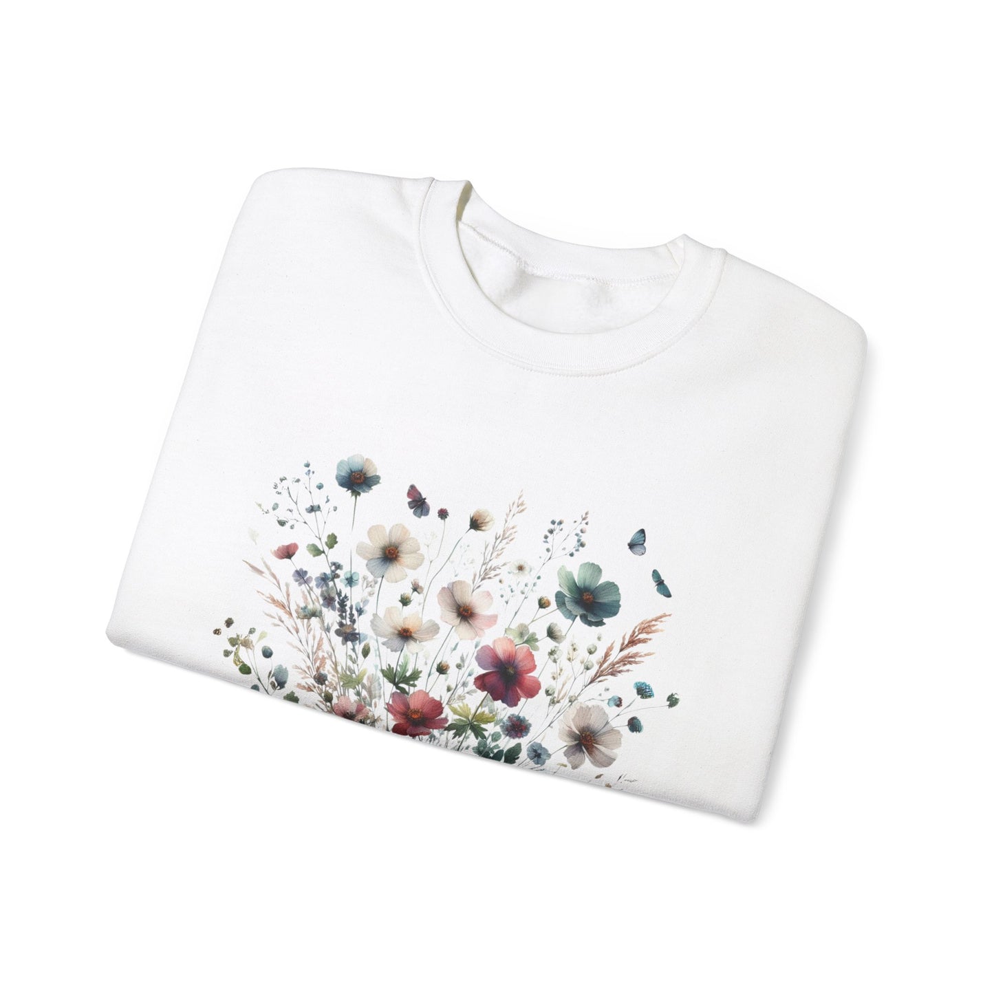 Floral Design Unisex Crewneck Sweatshirt - Cozy Spring Vibes