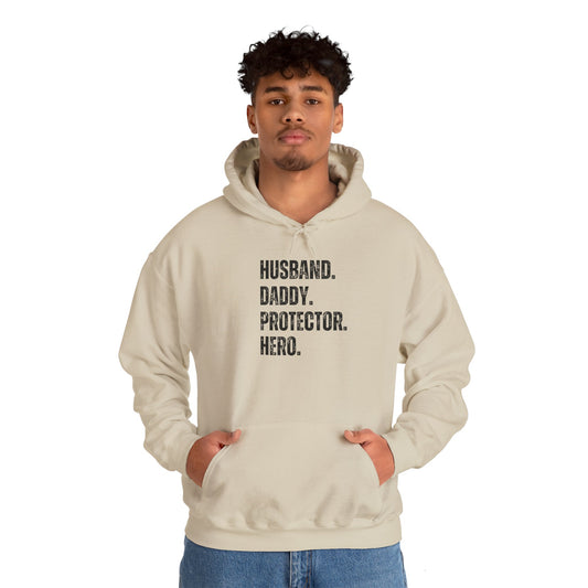 Husband Daddy Protector Hero Hooded Sweatshirt - Unisex Heavy Blend™