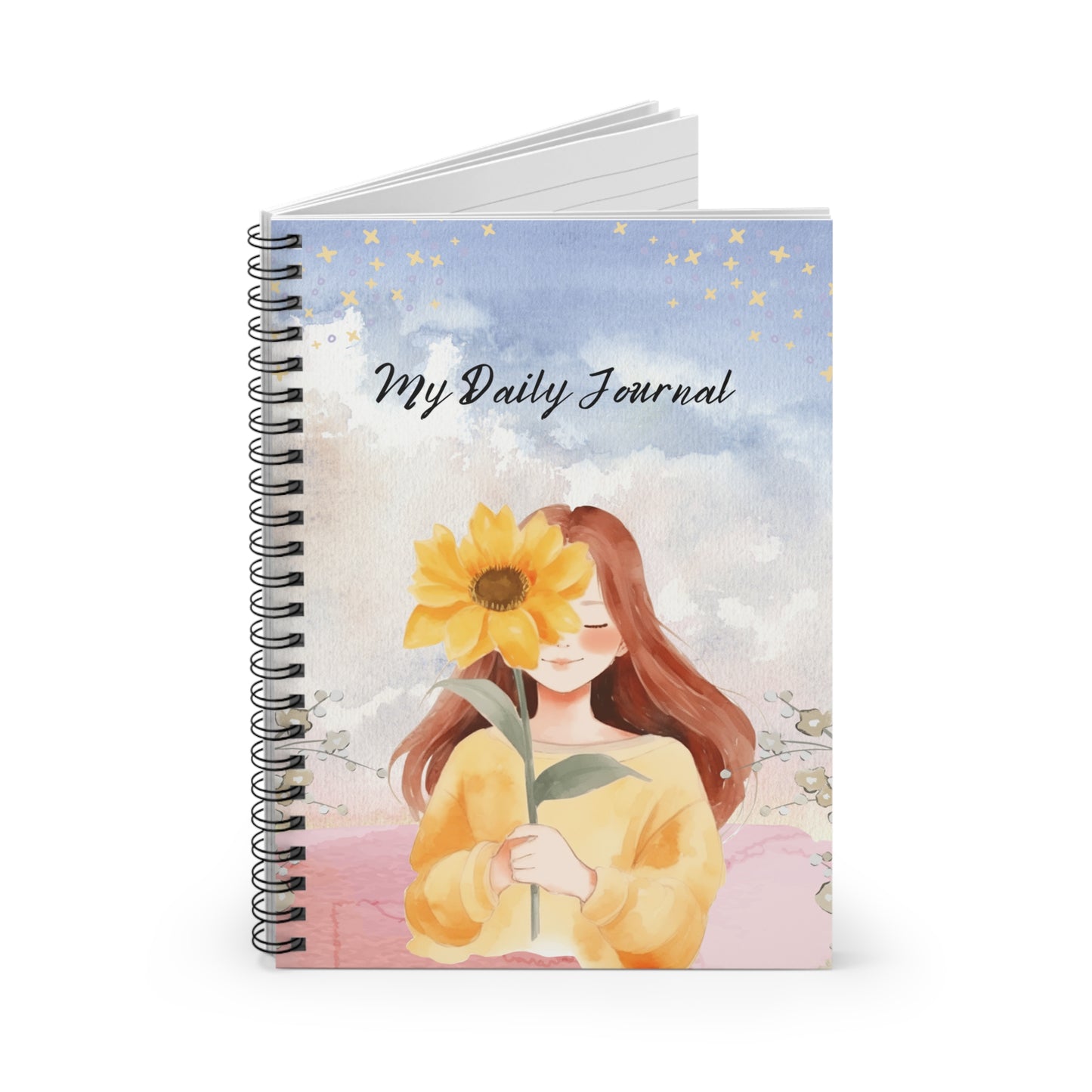 My Daily Journal Spiral Notebook - Flower Design for Daily Reflection