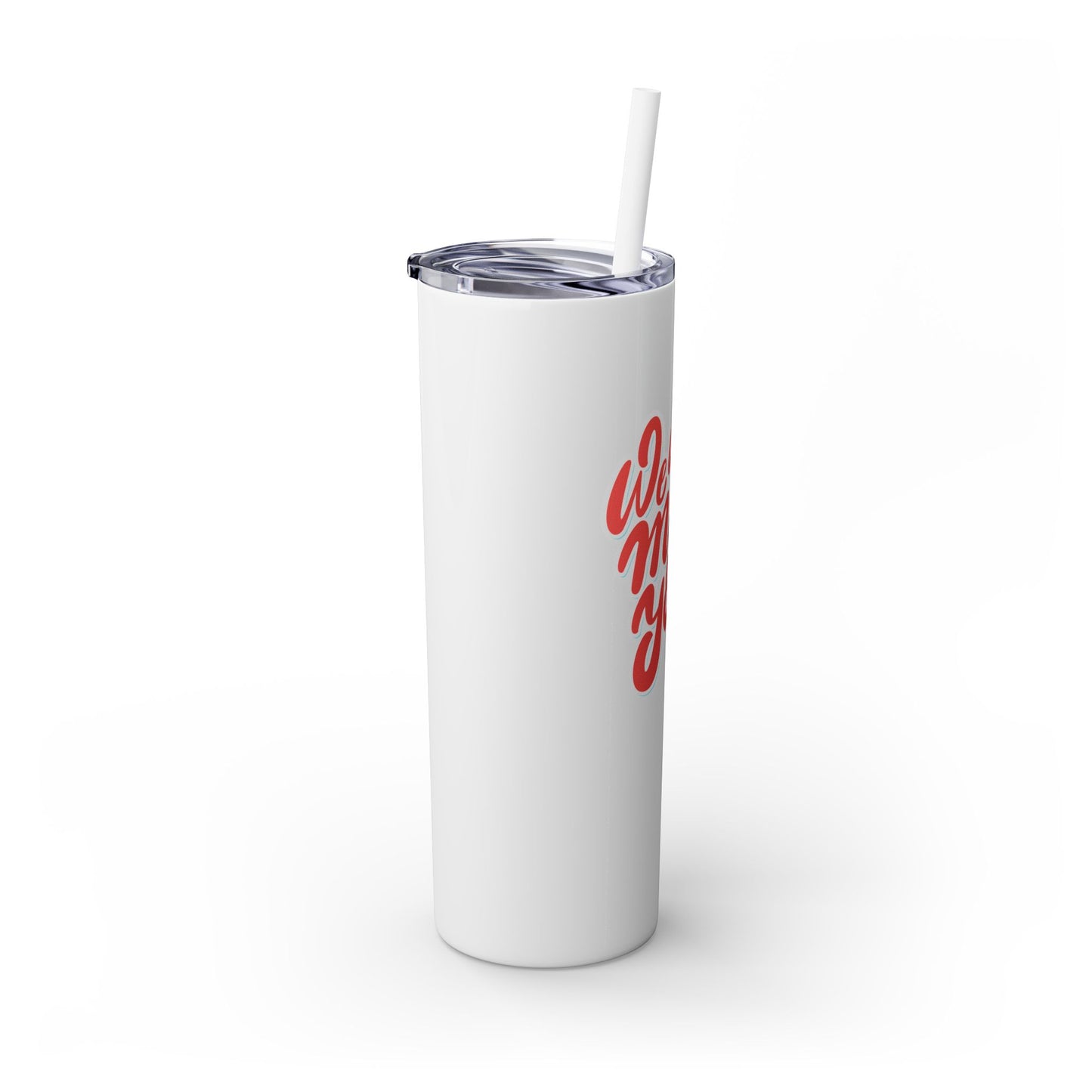 We Will Miss You Skinny Tumbler with Straw - 20oz Travel Mug for Farewell Gifts