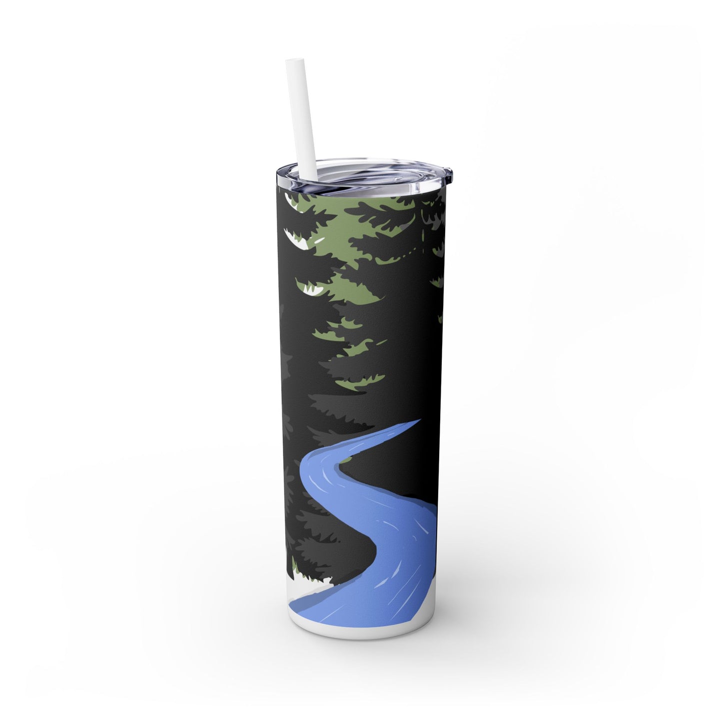 Man Hiking Ready 20oz Skinny Tumbler with Straw - Perfect for Outdoor Lovers