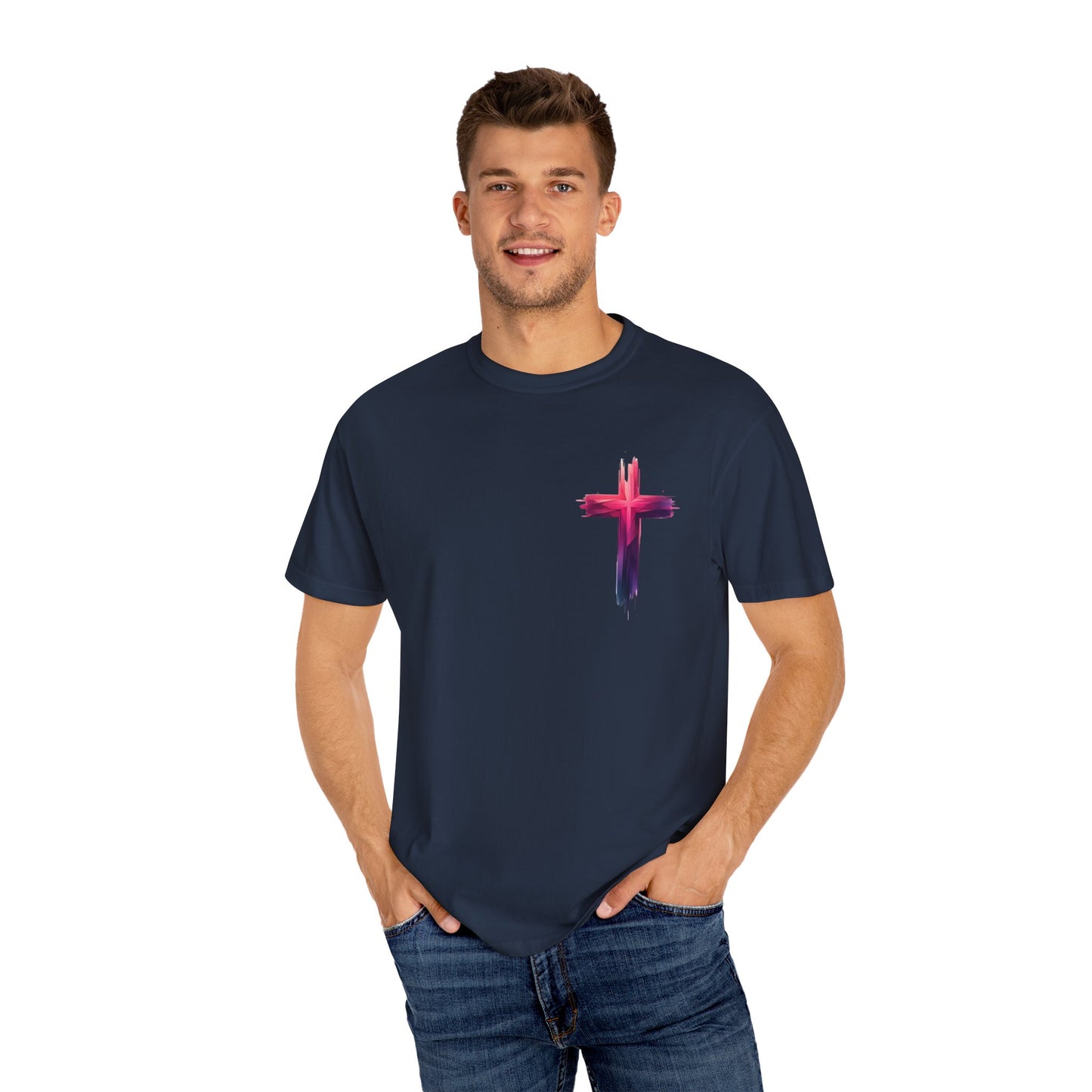 Vibrant Lion & Cross Unisex T-Shirt - Faith-Inspired Tees for Everyday Wear