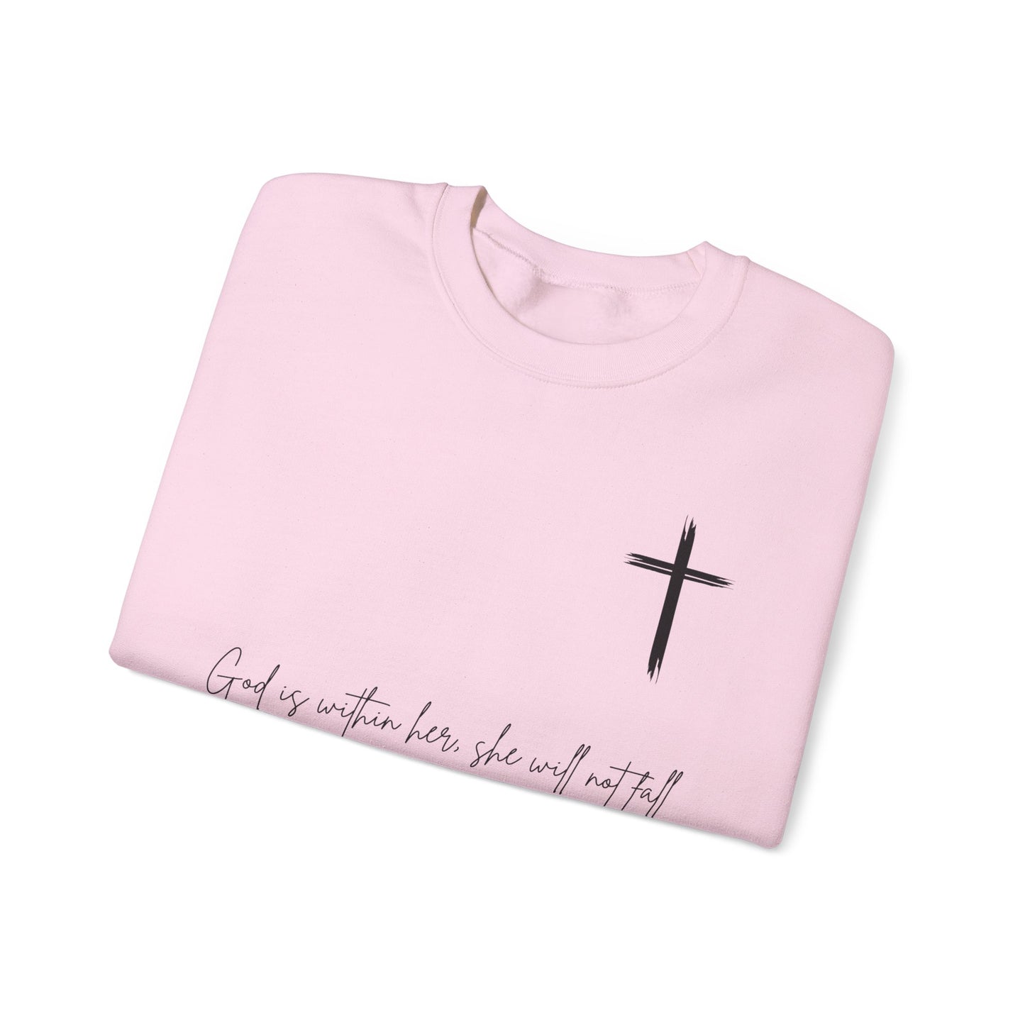 Inspirational Christian Crewneck Sweatshirt - 'God is Within Her'