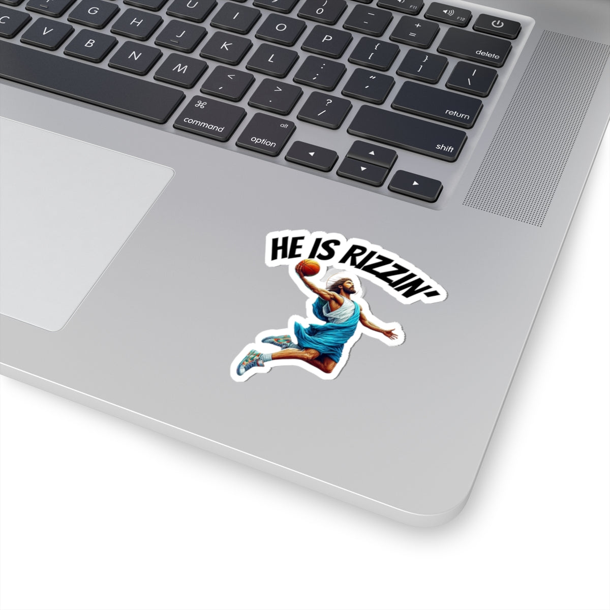 He Is Rizzin' Basketball Kiss-Cut Stickers - Trendy Art for Sports Fans