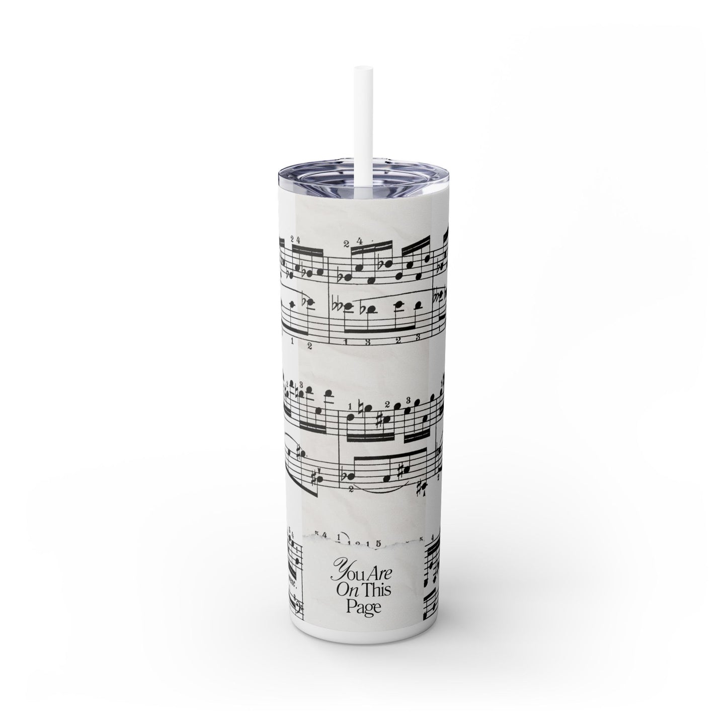 Musical Notes Skinny Tumbler with Straw - 20oz | Perfect Gift for Music Lovers