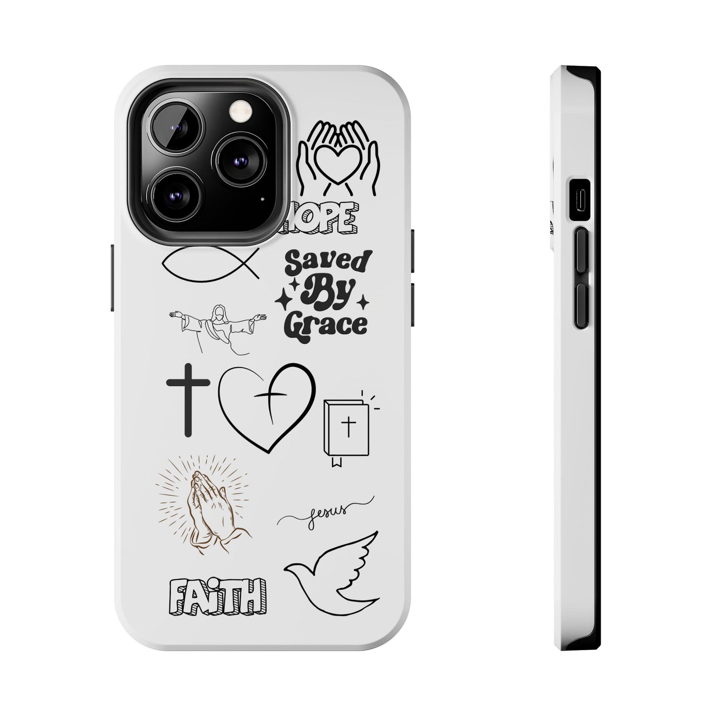 Inspirational Tough Phone Case - Faith, Hope & Grace Design