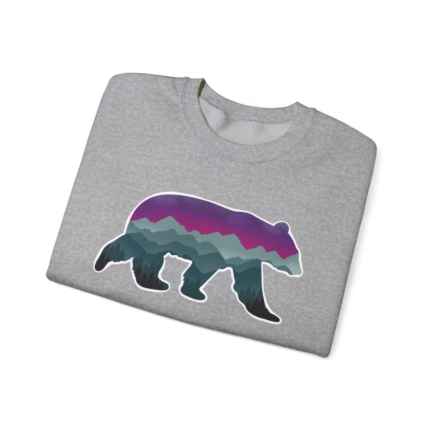 Mountain Bear Unisex Crewneck Sweatshirt - Cozy Graphic Sweater