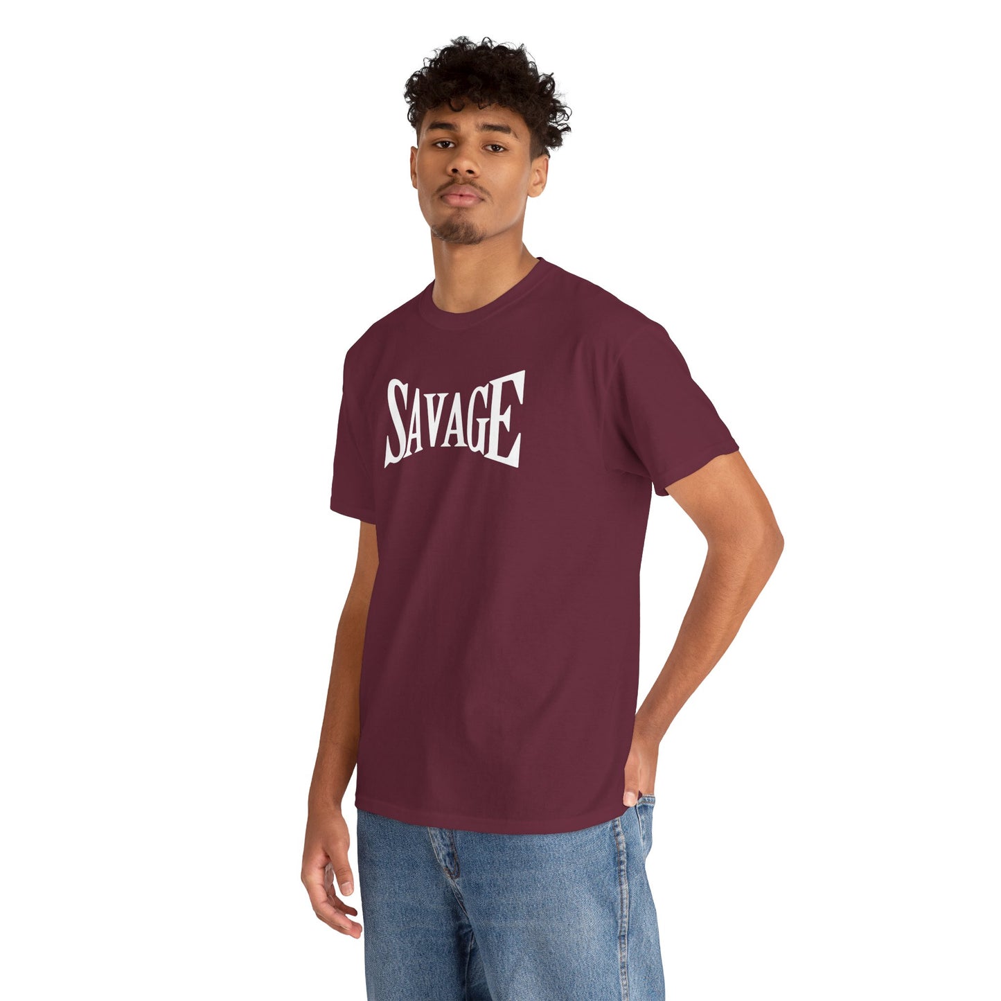 Savage Unisex Heavy Cotton Tee - Bold Graphic Tee for Statement Style