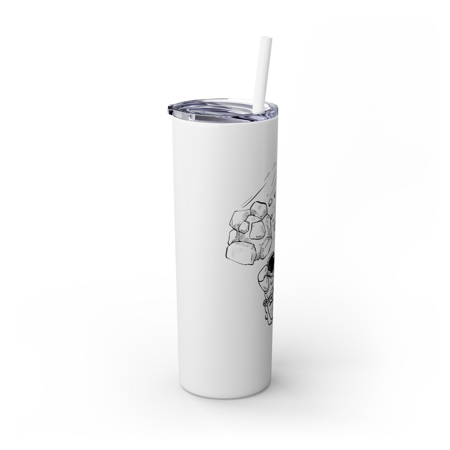 Astro Adventure Skinny Tumbler with Straw – 20oz Space Themed Drinkware