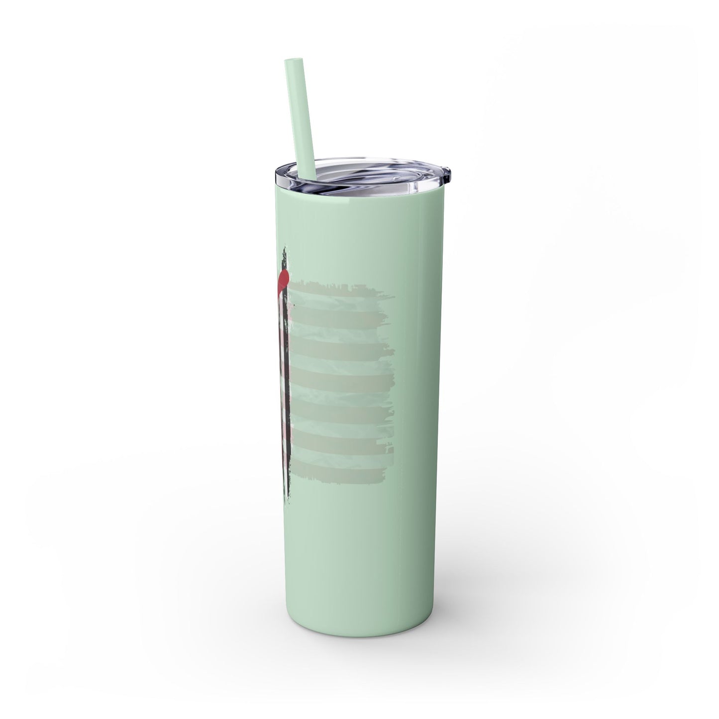 Patriotic Hockey Skinny Tumbler with Straw | 20oz Travel Mug for Independence Day