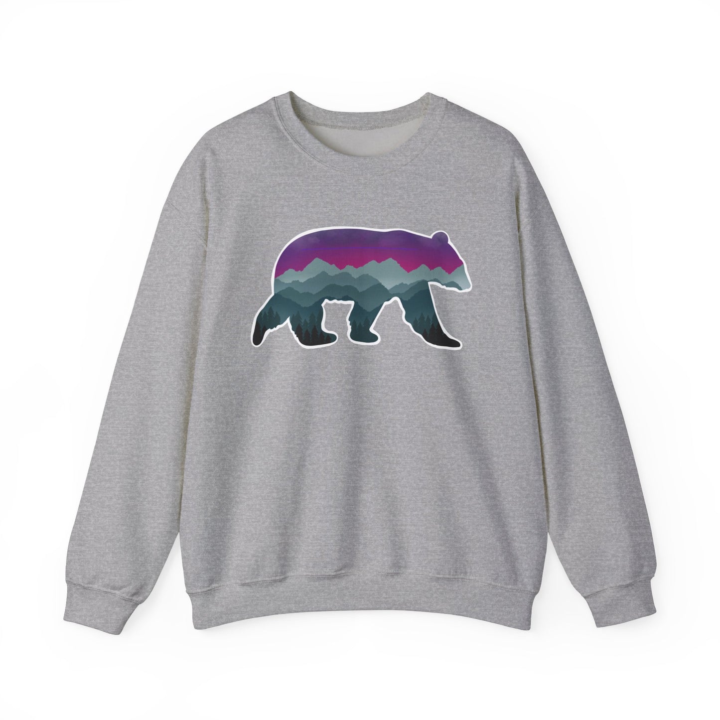 Mountain Bear Unisex Crewneck Sweatshirt - Cozy Graphic Sweater