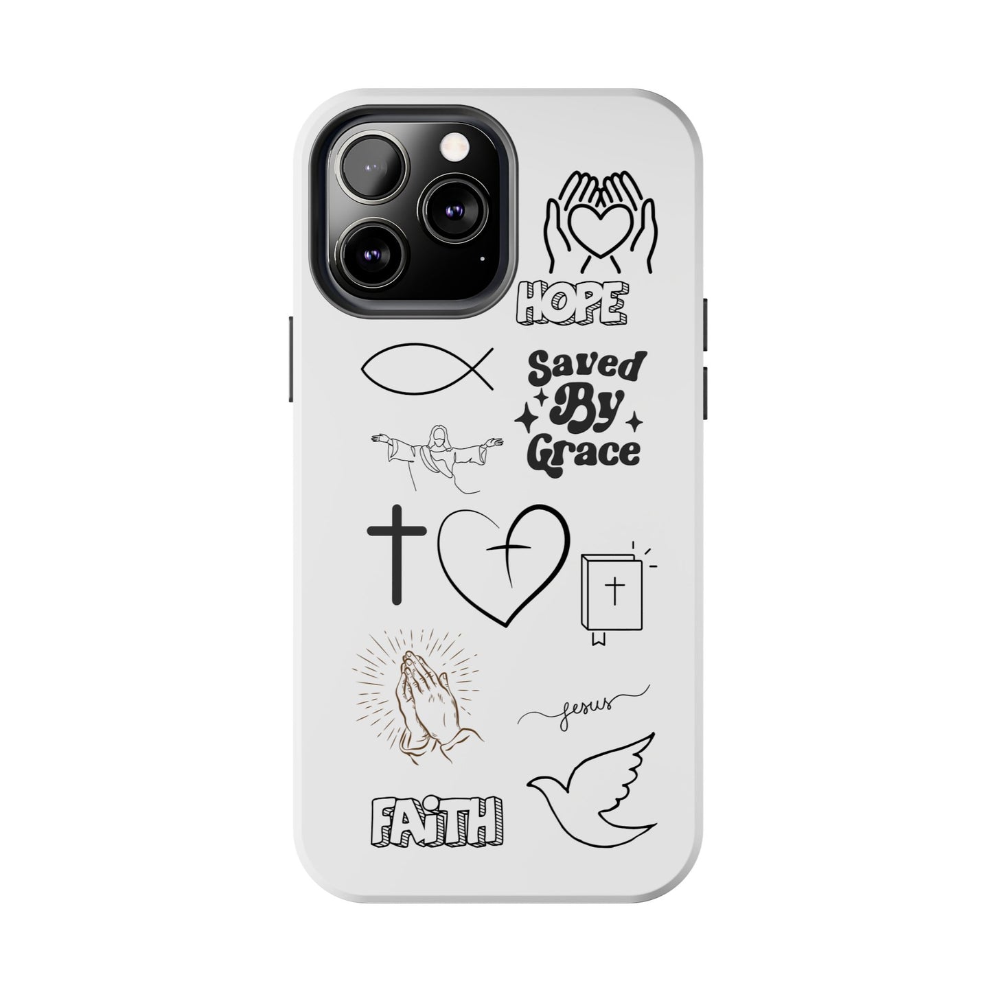 Inspirational Tough Phone Case - Faith, Hope & Grace Design