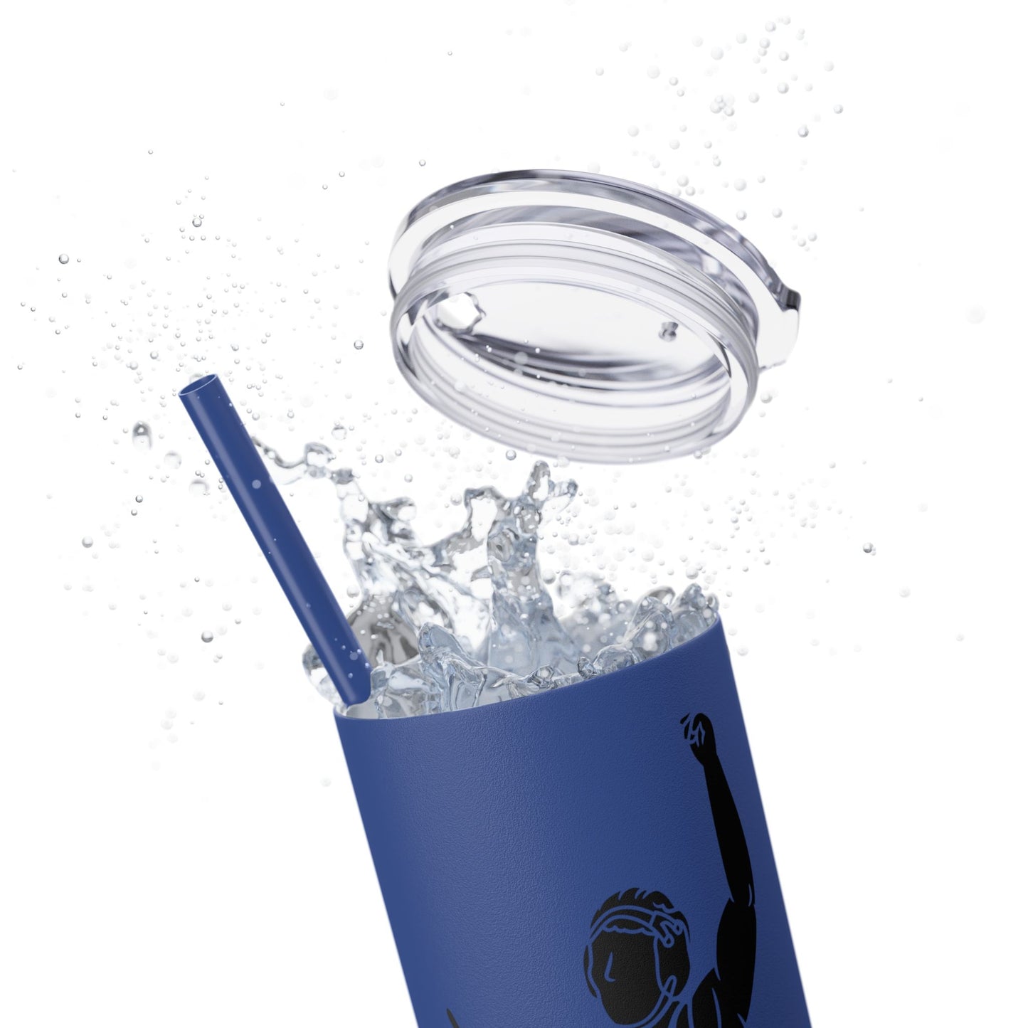 Motivational Skinny Tumbler with Straw - 20oz Wrestling Cup