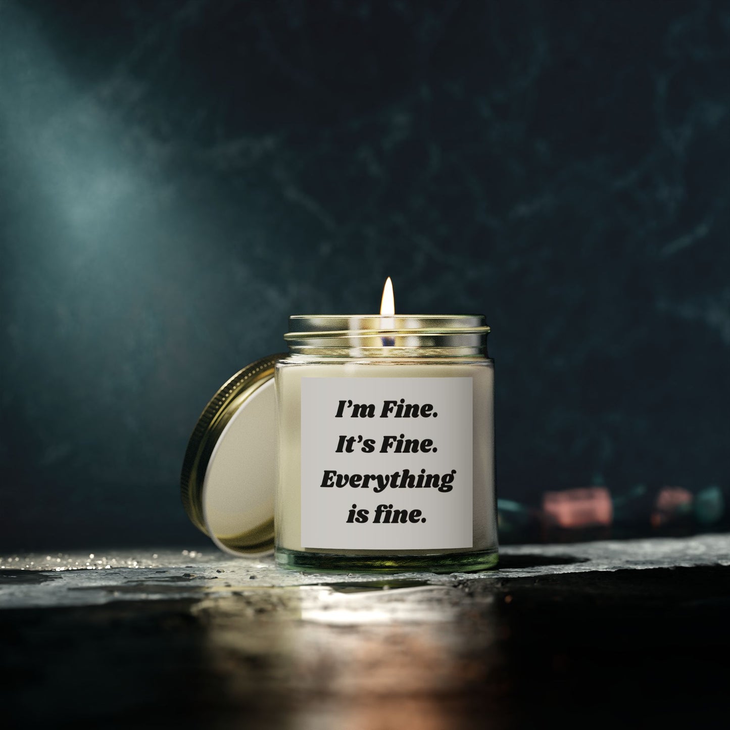 I'm Fine Scented Candles - Coconut Apricot Wax (4oz & 9oz) - Perfect for Self-Care and Relaxation