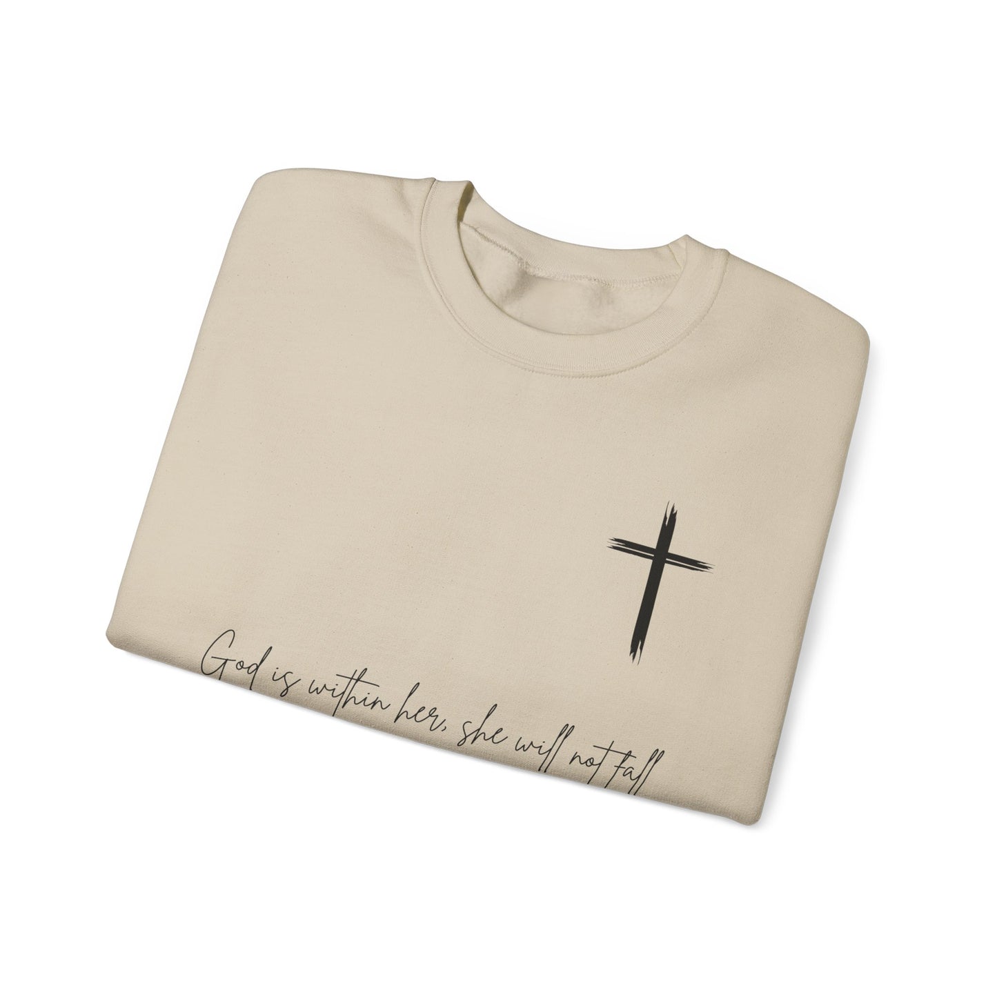 Inspirational Christian Crewneck Sweatshirt - 'God is Within Her'