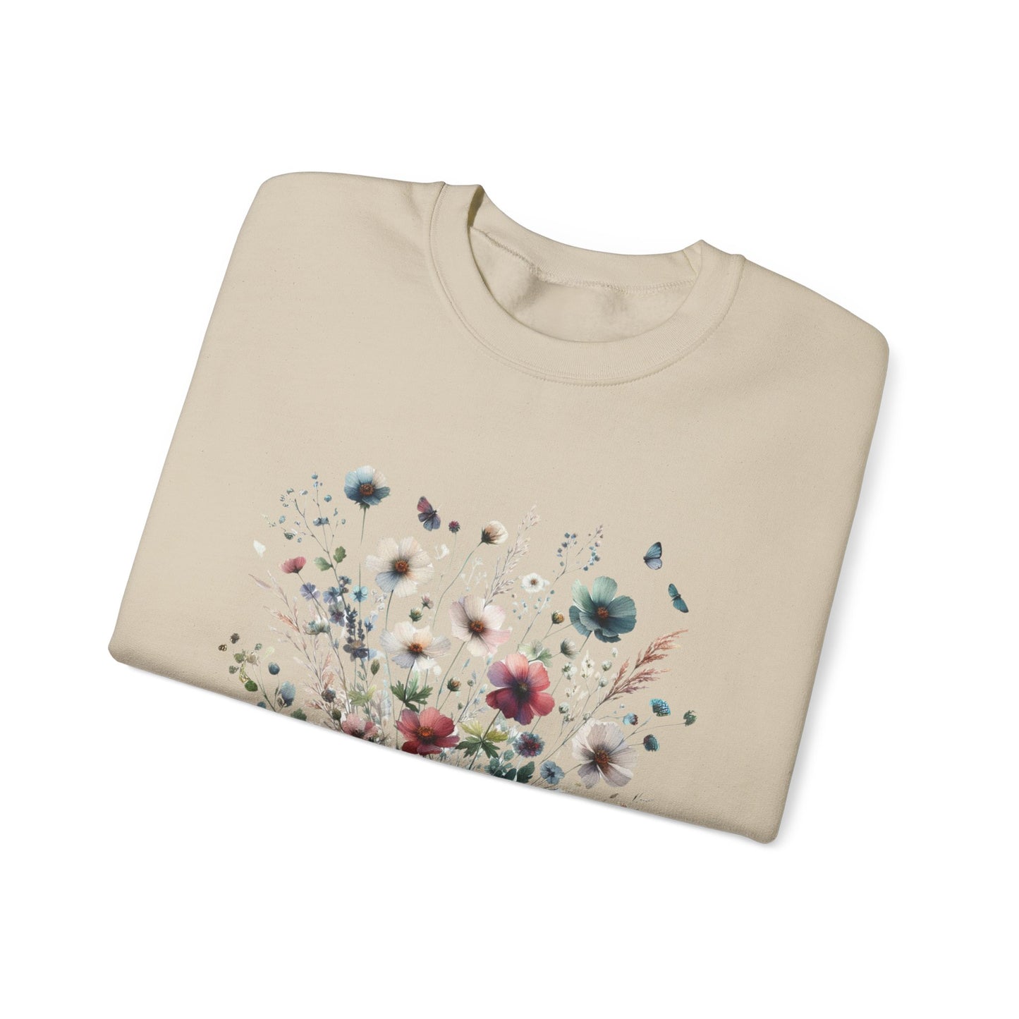 Floral Design Unisex Crewneck Sweatshirt - Cozy Spring Vibes