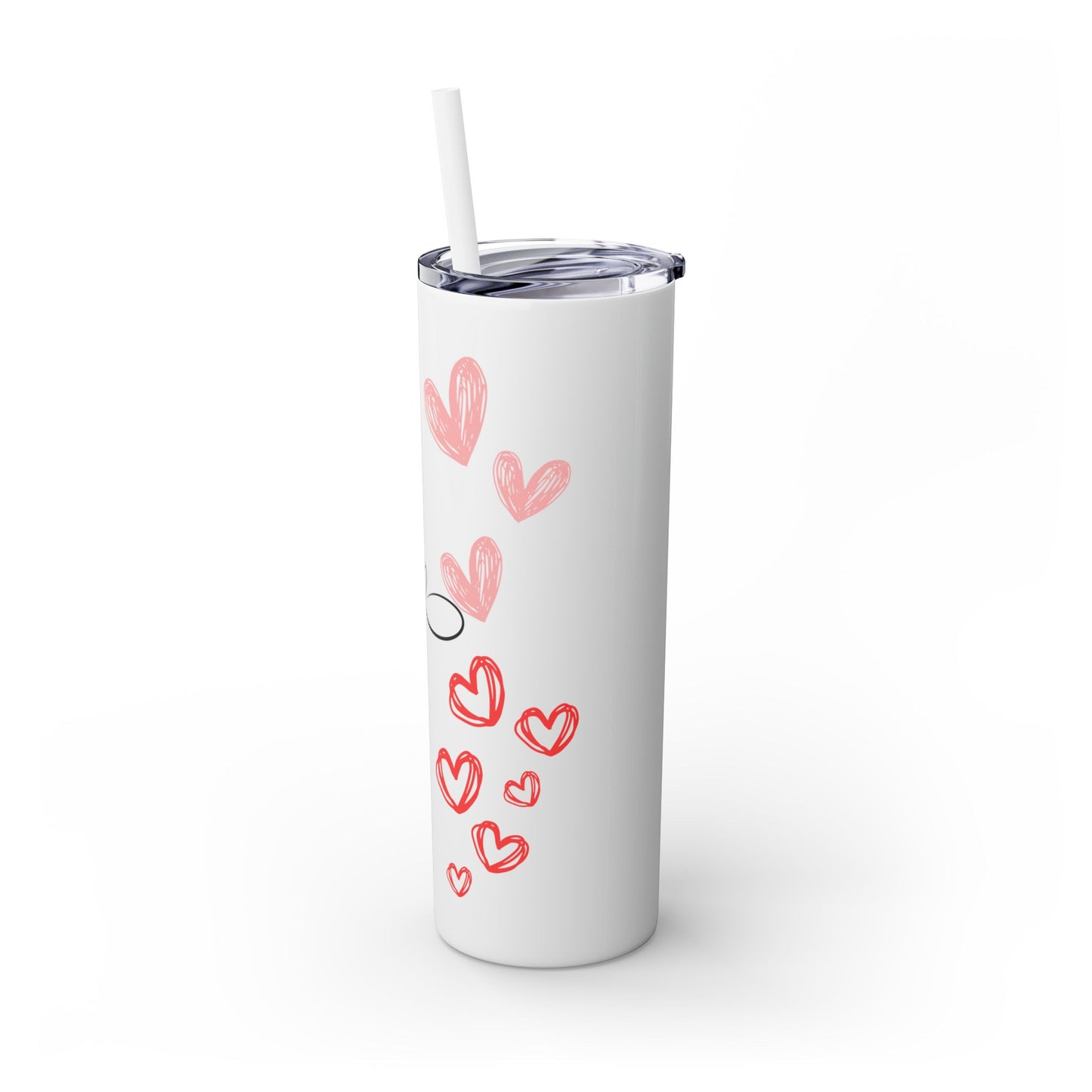 Heartfelt Love Skinny Tumbler with Straw - 20oz - Perfect Gift for Couples & Valentine's Day