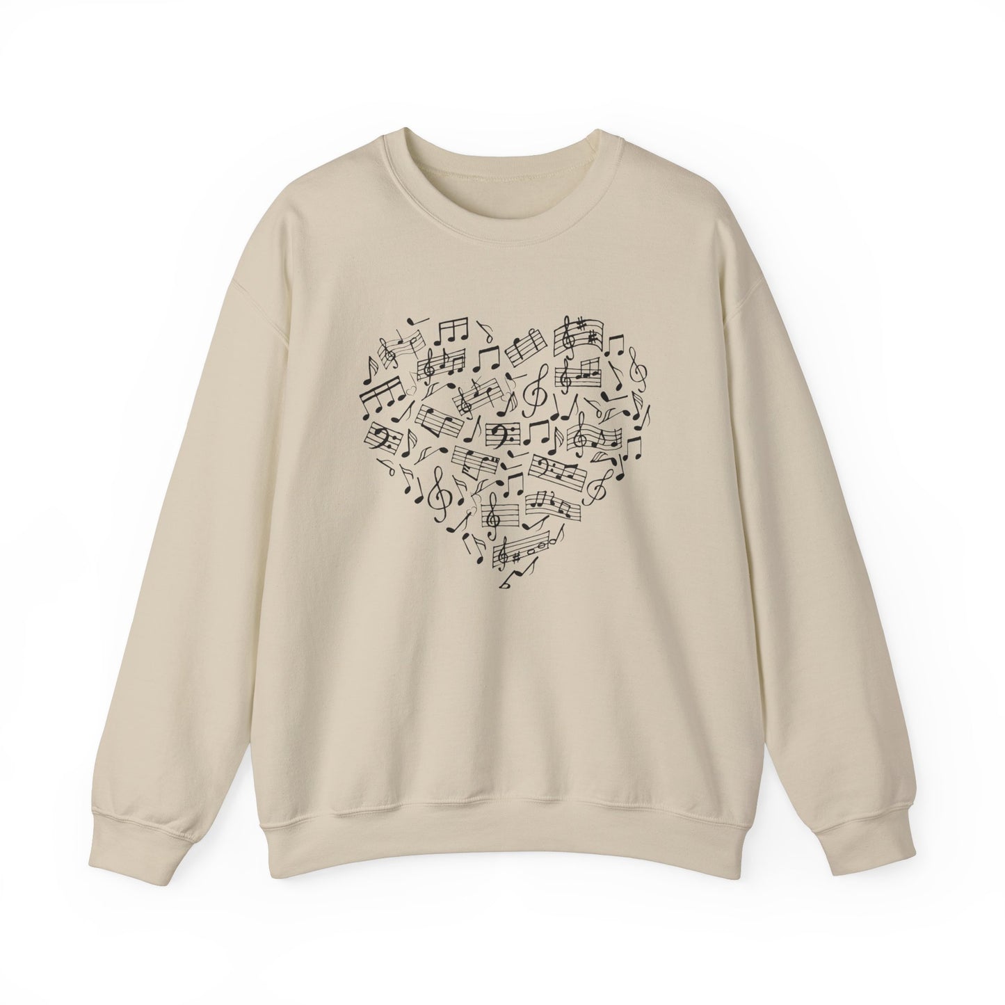 Music Heart Unisex Crewneck Sweatshirt - Perfect for Music Lovers