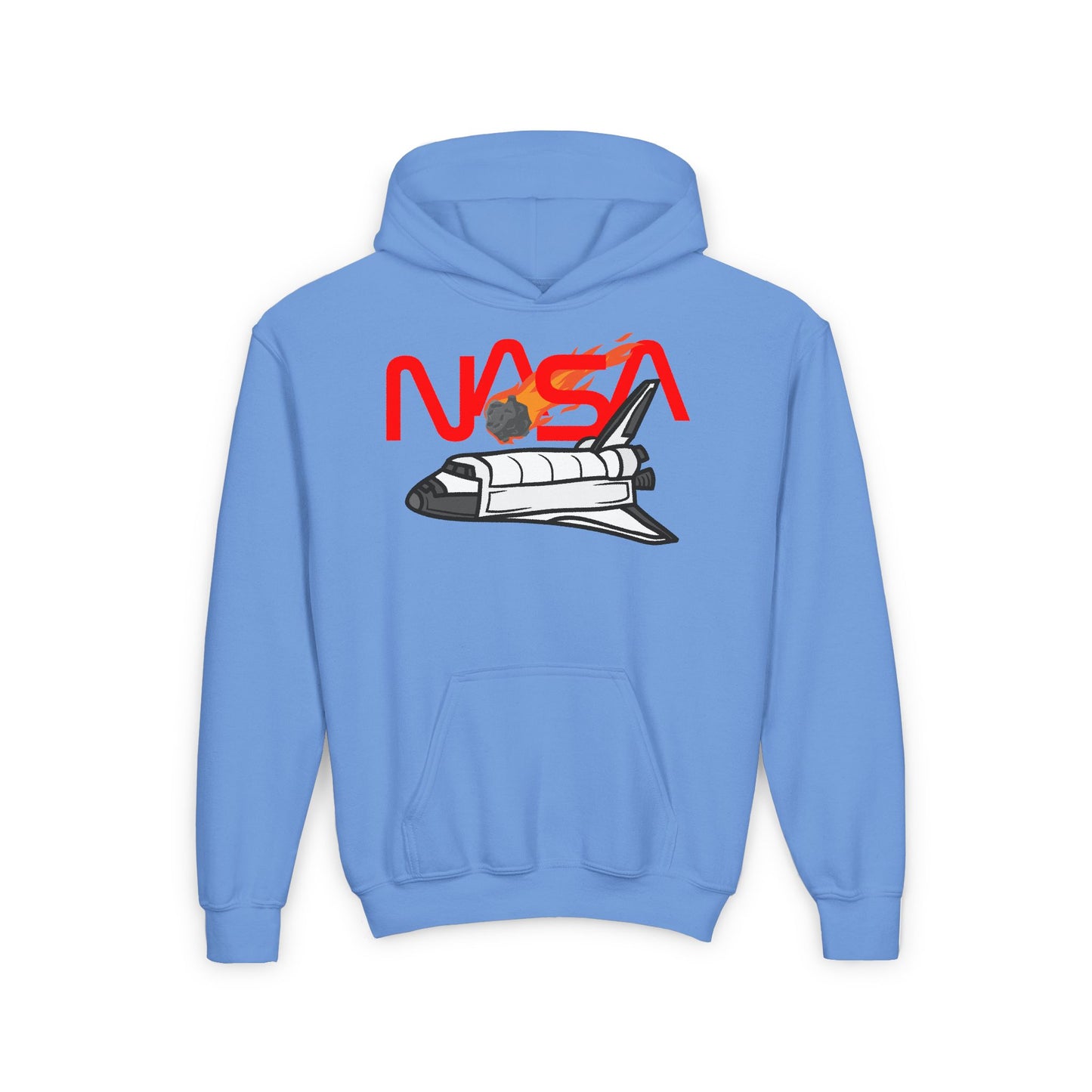 NASA Youth Heavy Blend Hoodie - Space Shuttle Design for Aspiring Astronauts