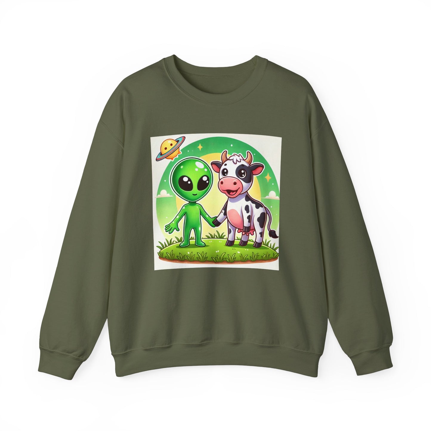 Alien and Cow besties - Unisex Heavy Blend™ Crewneck Sweatshirt