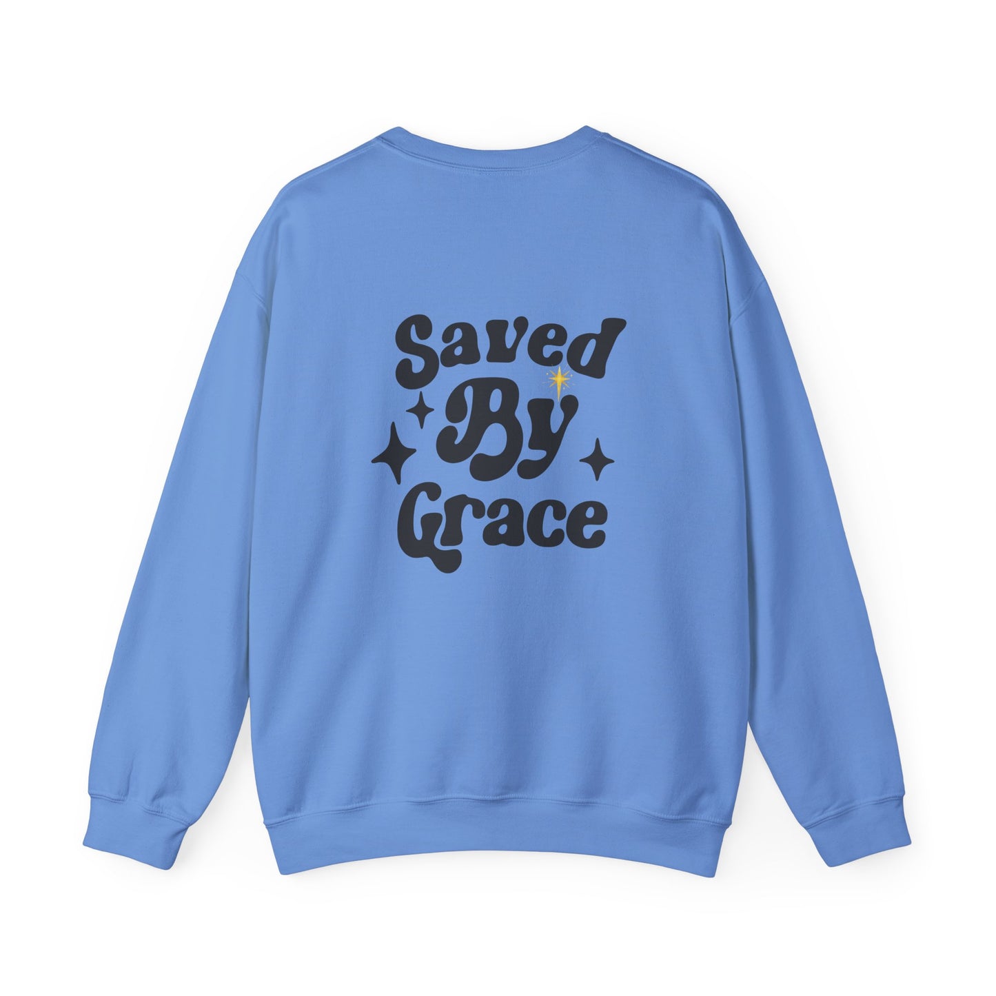 Saved By Grace Unisex Crewneck Sweatshirt - Inspirational Spirit Wear