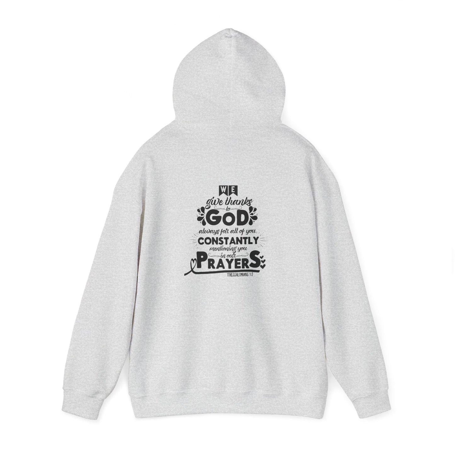 Faith-Inspired Unisex Hooded Sweatshirt with Heart & Prayer Design