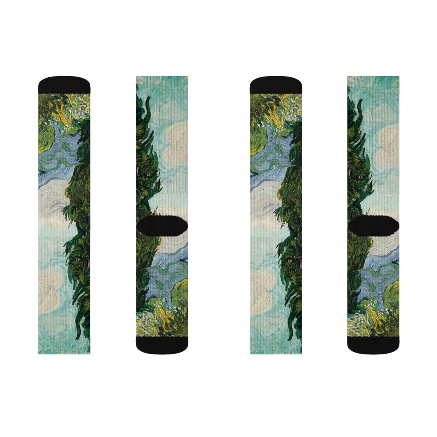 Artistic Sublimation Socks - Van Gogh Inspired Design for Creative Souls
