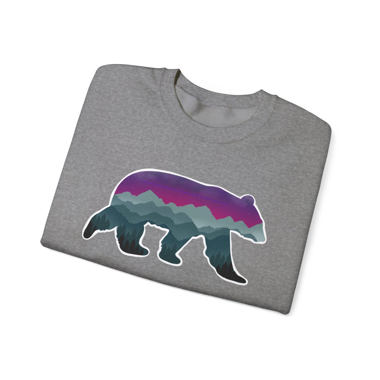 Mountain Bear Unisex Crewneck Sweatshirt - Cozy Graphic Sweater