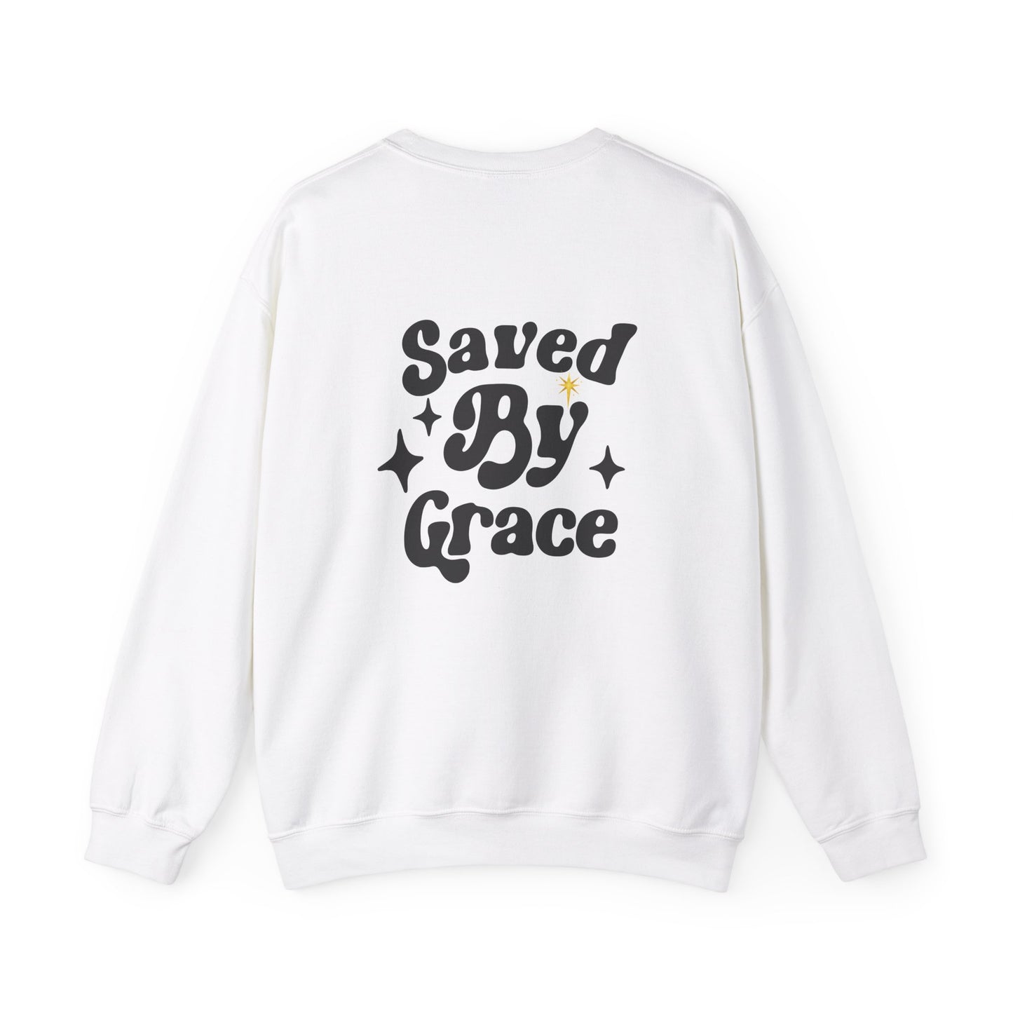 Saved By Grace Unisex Crewneck Sweatshirt - Inspirational Spirit Wear