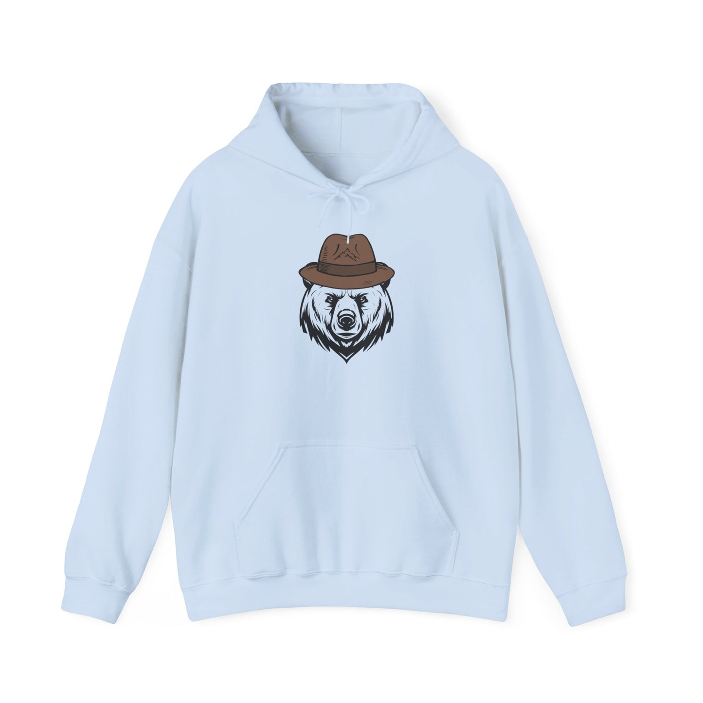 Bear in a Hat Unisex Heavy Blend Hoodie - Cozy, Outdoor-Inspired Sweatshirt