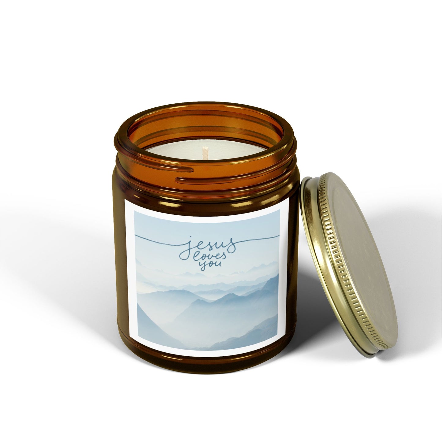 Jesus Loves You Scented Candle - Coconut Apricot Wax (4oz, 9oz) | Calm & Peaceful Home Decor