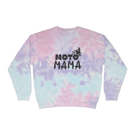 Moto Mama Tie-Dye Sweatshirt - Perfect for Bikers & Moms - Trendy & Comfy Gift