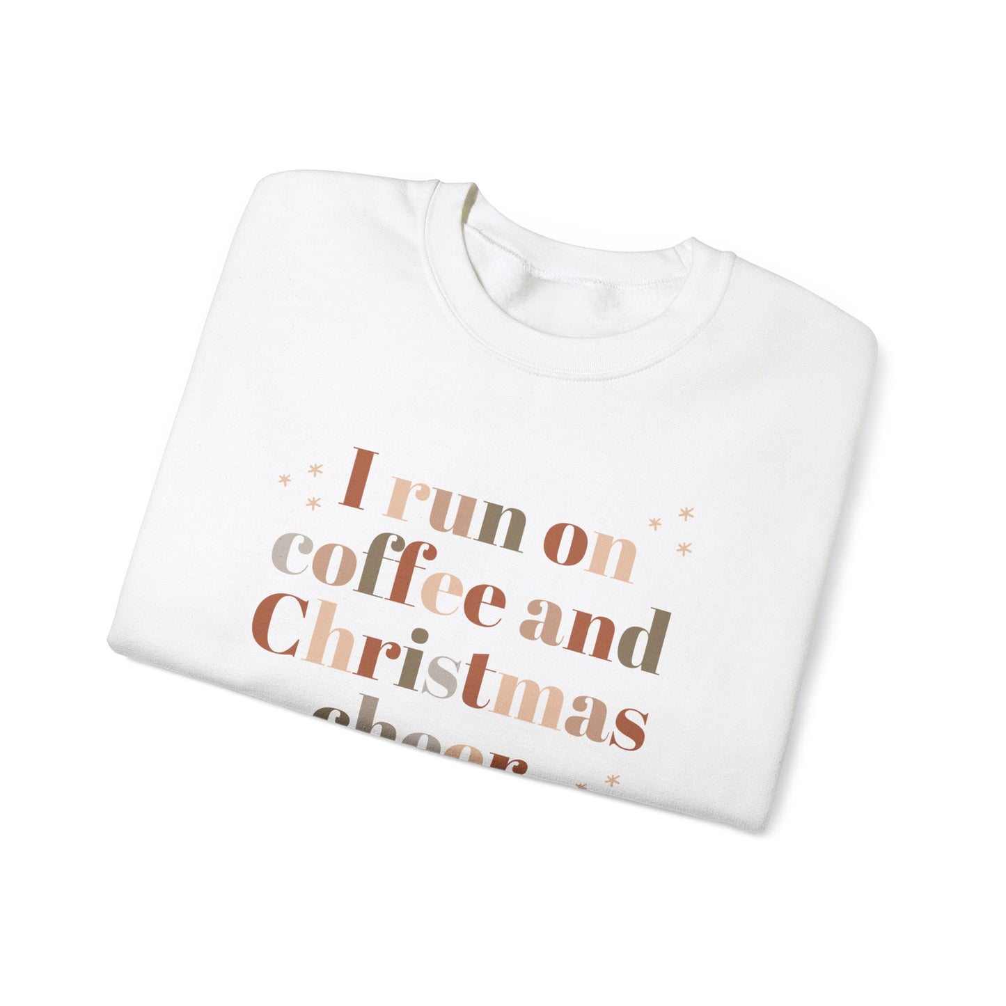 I Run on Coffee and Christmas Cheer - Unisex Crewneck Sweatshirt