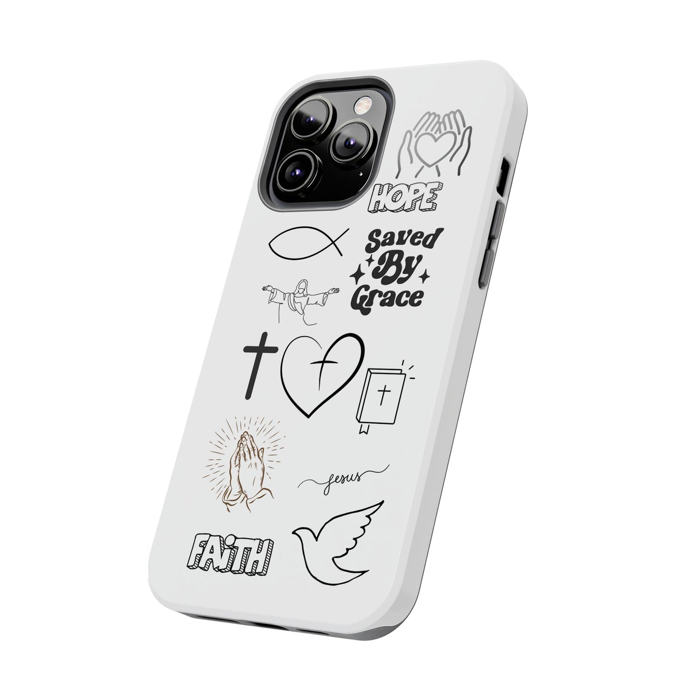 Inspirational Tough Phone Case - Faith, Hope & Grace Design