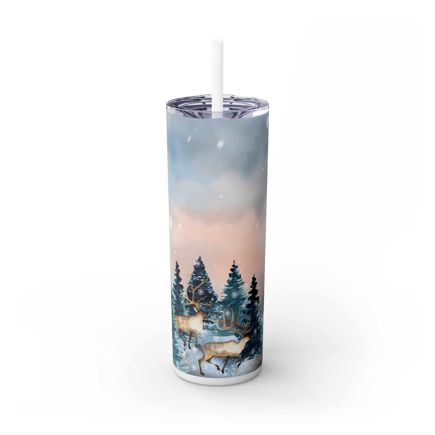 Winter Wonderland 20oz Skinny Tumbler with Straw - Perfect Holiday Gift